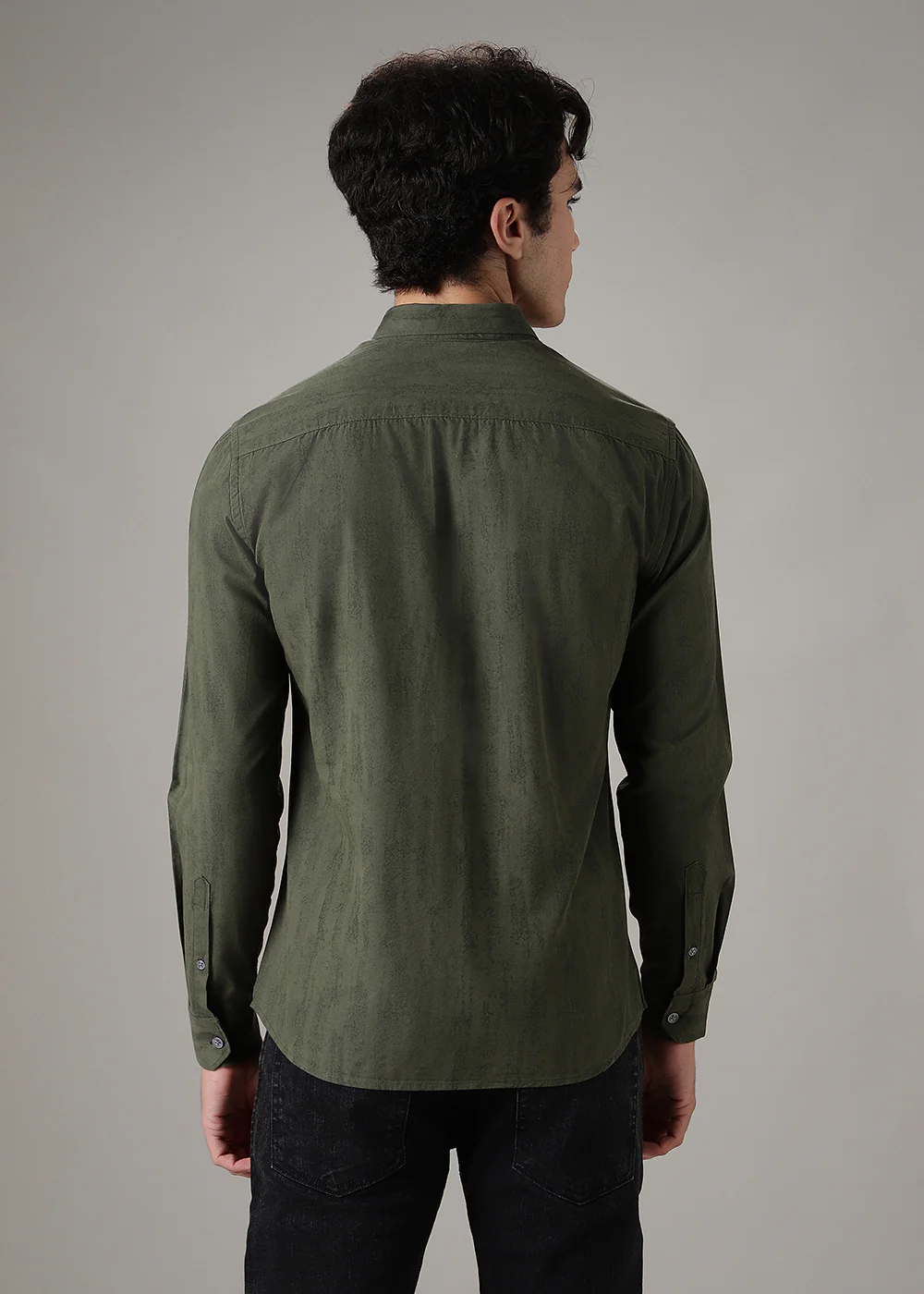 Green Gradient Printed Shirt - Image 4