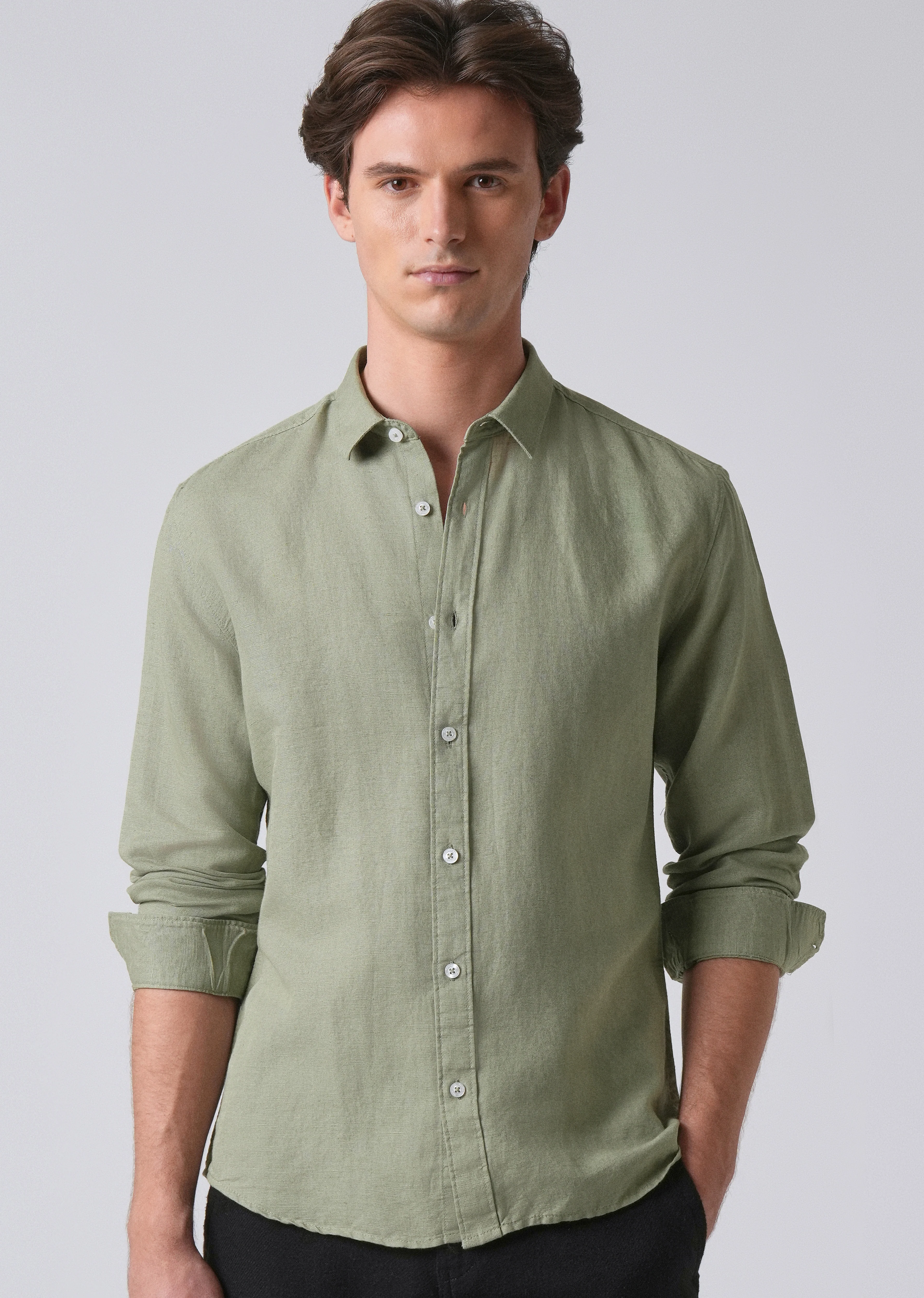Green Linen Shirt - Image 7