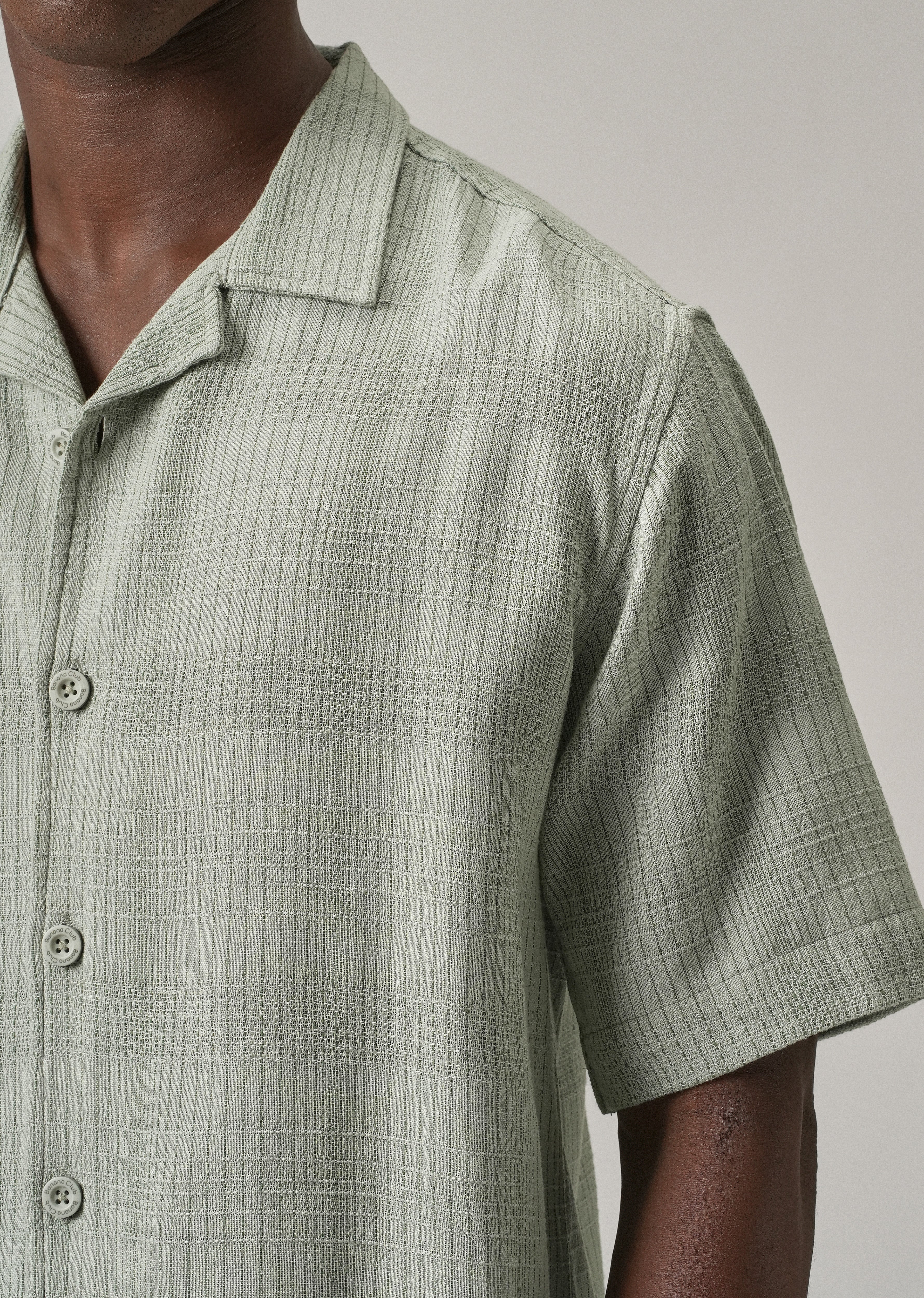 Green Open Weave Cotton Shirt - Image 5