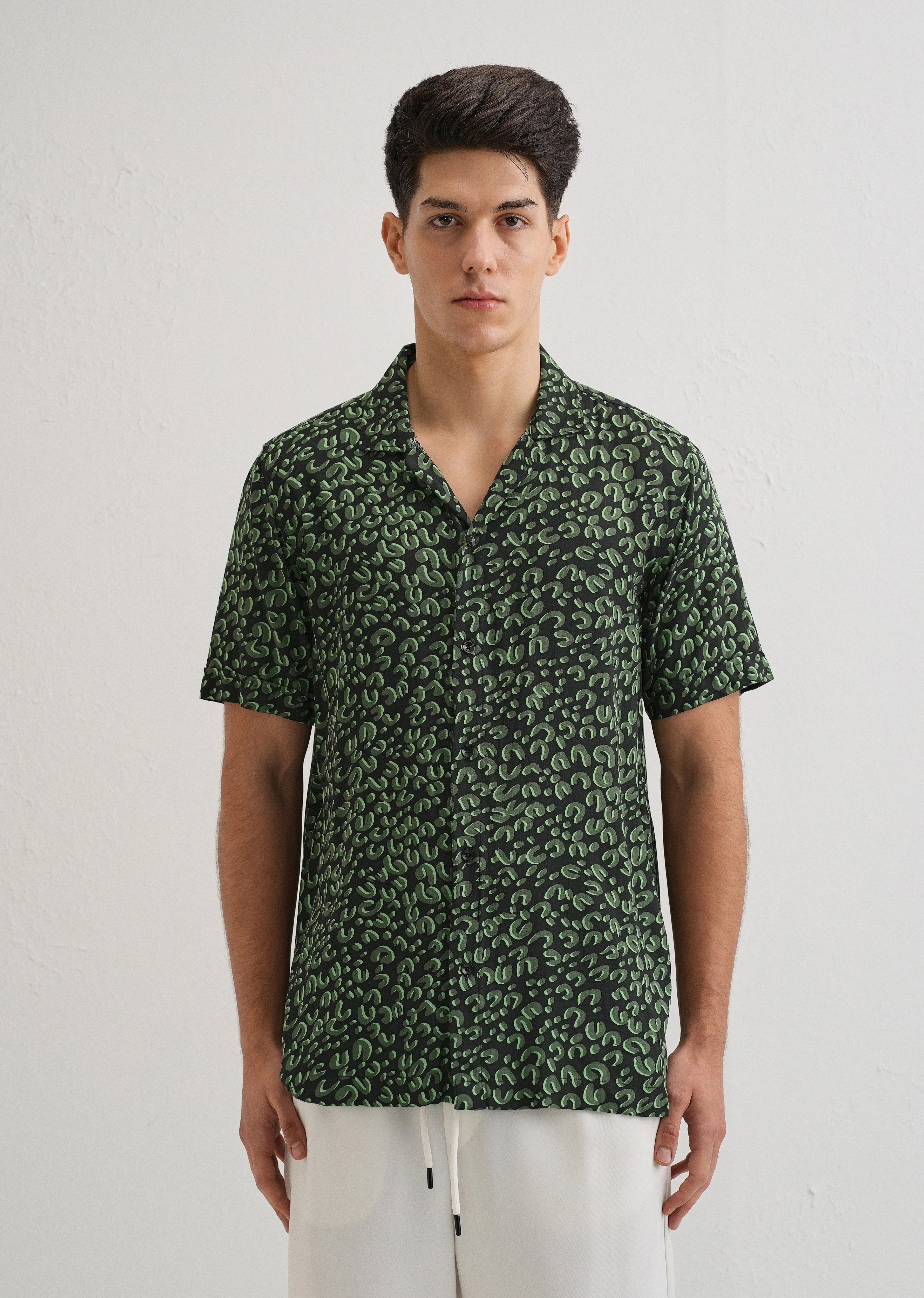 Green Panthera Print Half sleeve shirt - Image 3