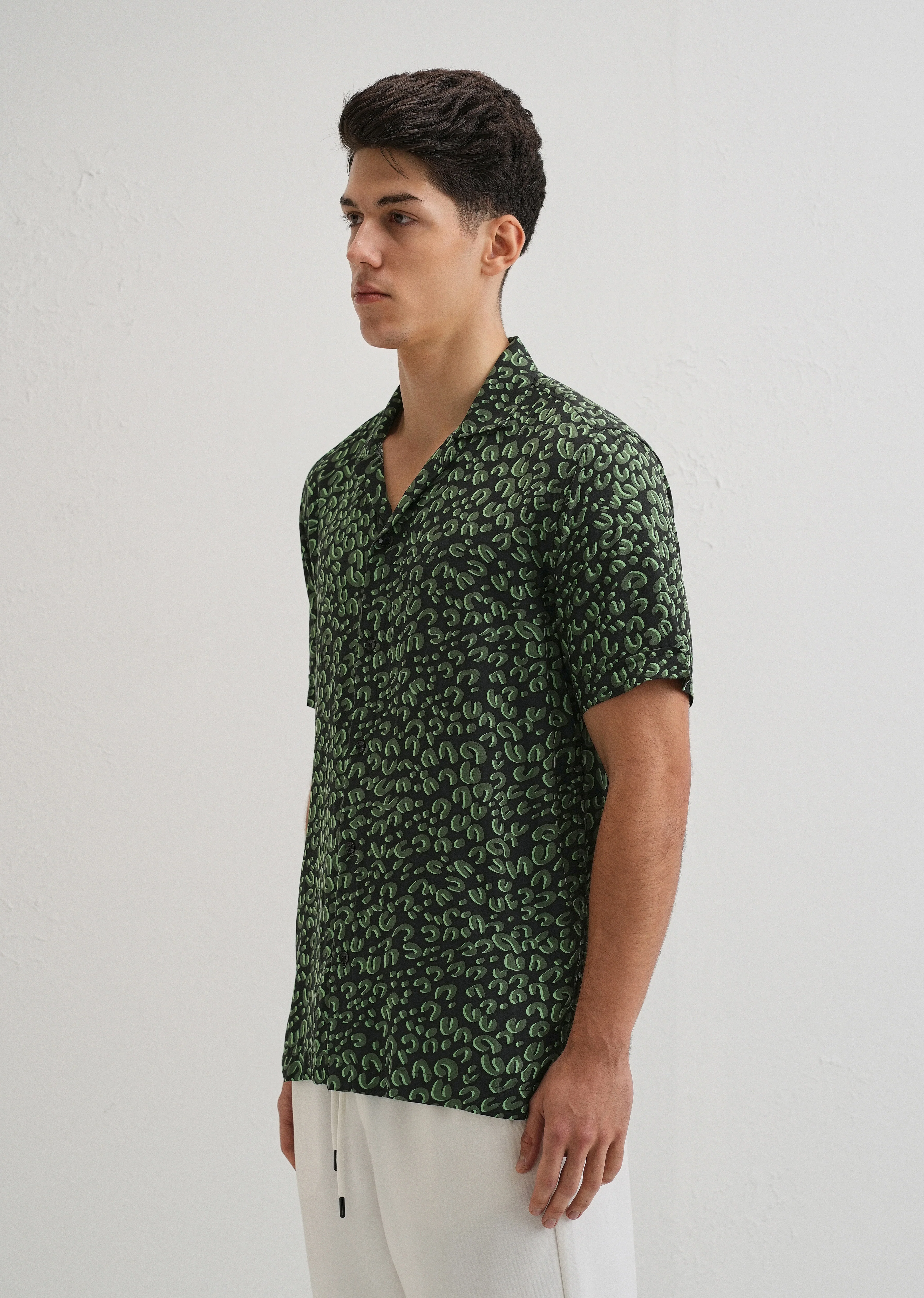 Green Panthera Print Half sleeve shirt - Image 4