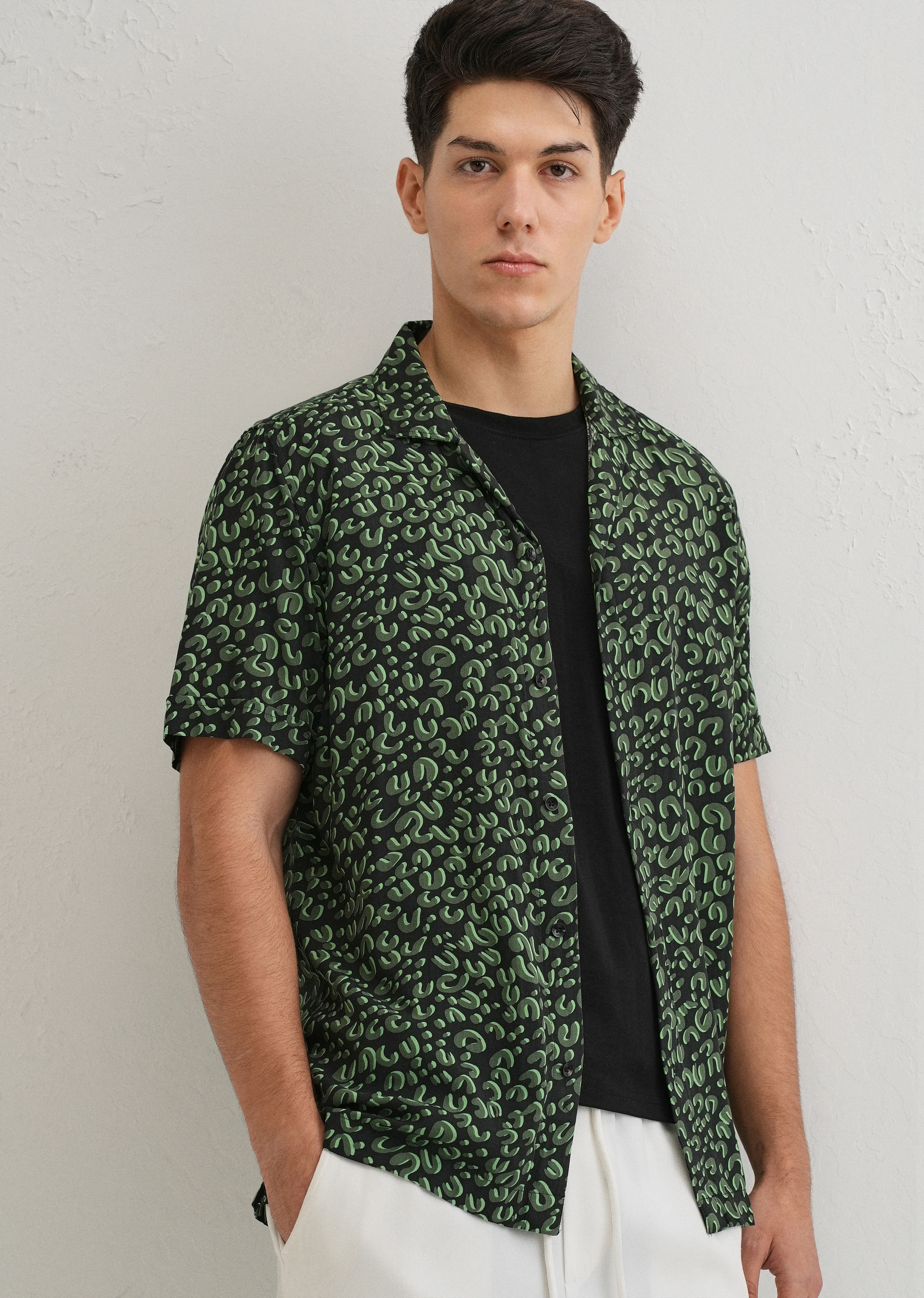 Green Panthera Print Half sleeve shirt - Image 7