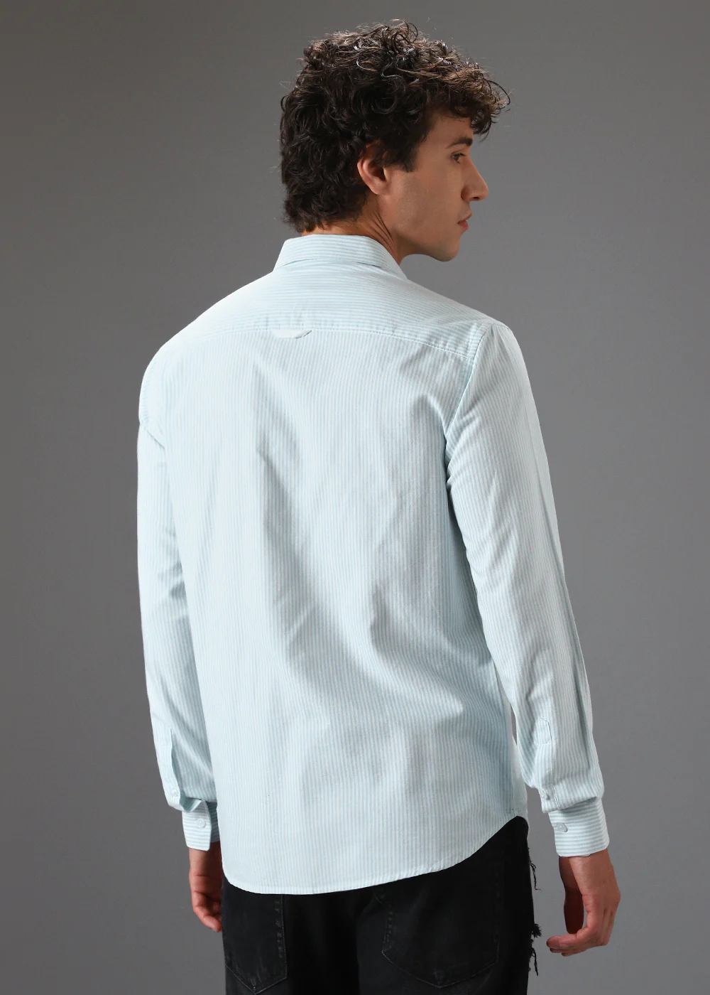 Green Pin Stripe Shirt - Image 5
