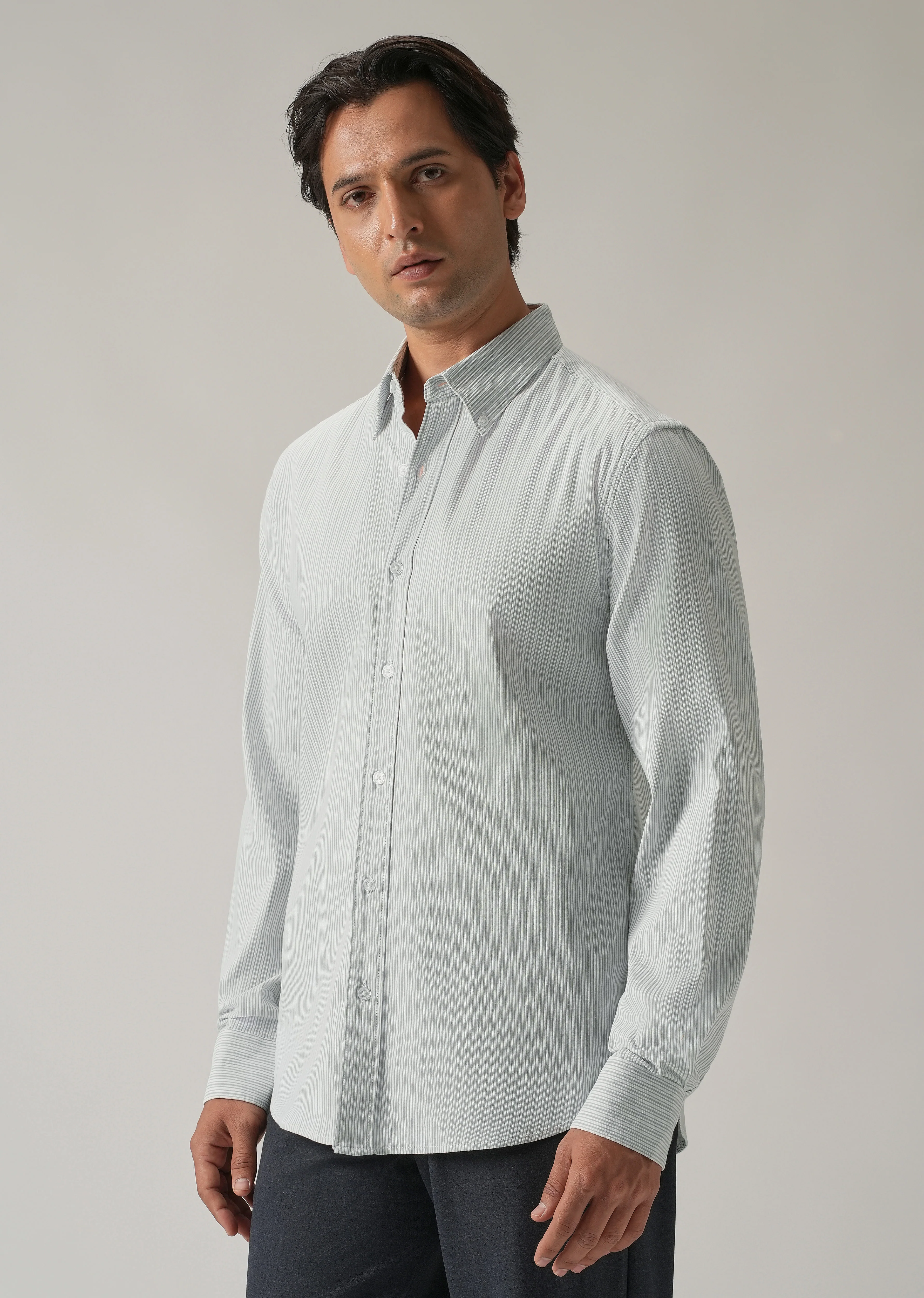 Green Pinstripe Shirt - Image 4