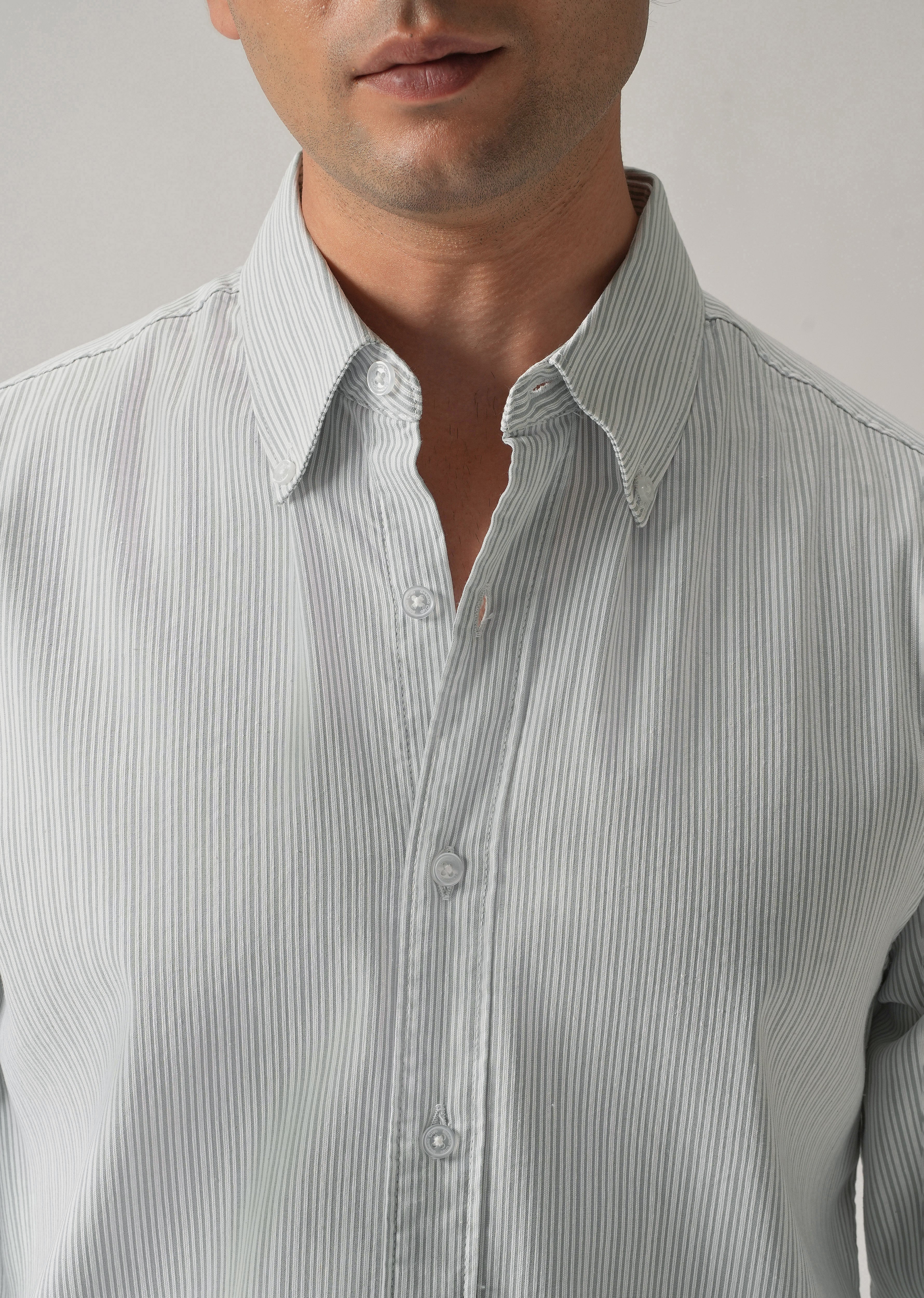 Green Pinstripe Shirt - Image 5