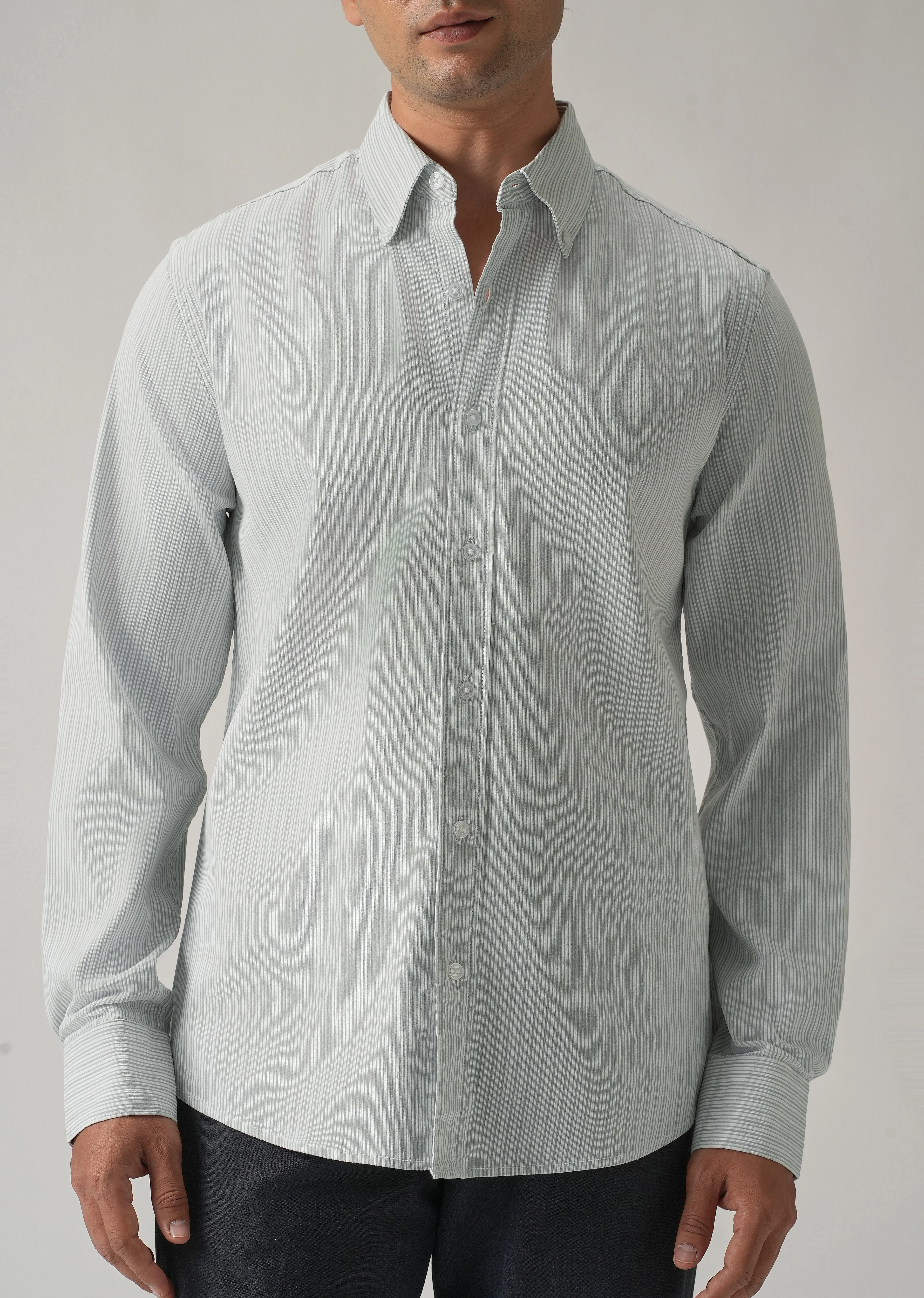 Green Pinstripe Shirt - Image 7
