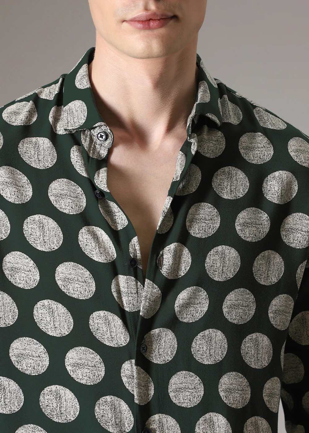 Green Polka Dot Feather Shirt - Image 2
