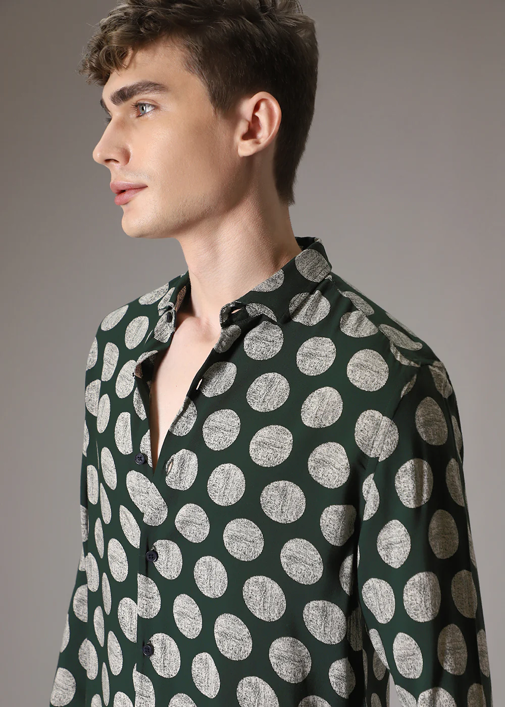 Green Polka Dot Feather Shirt - Image 5