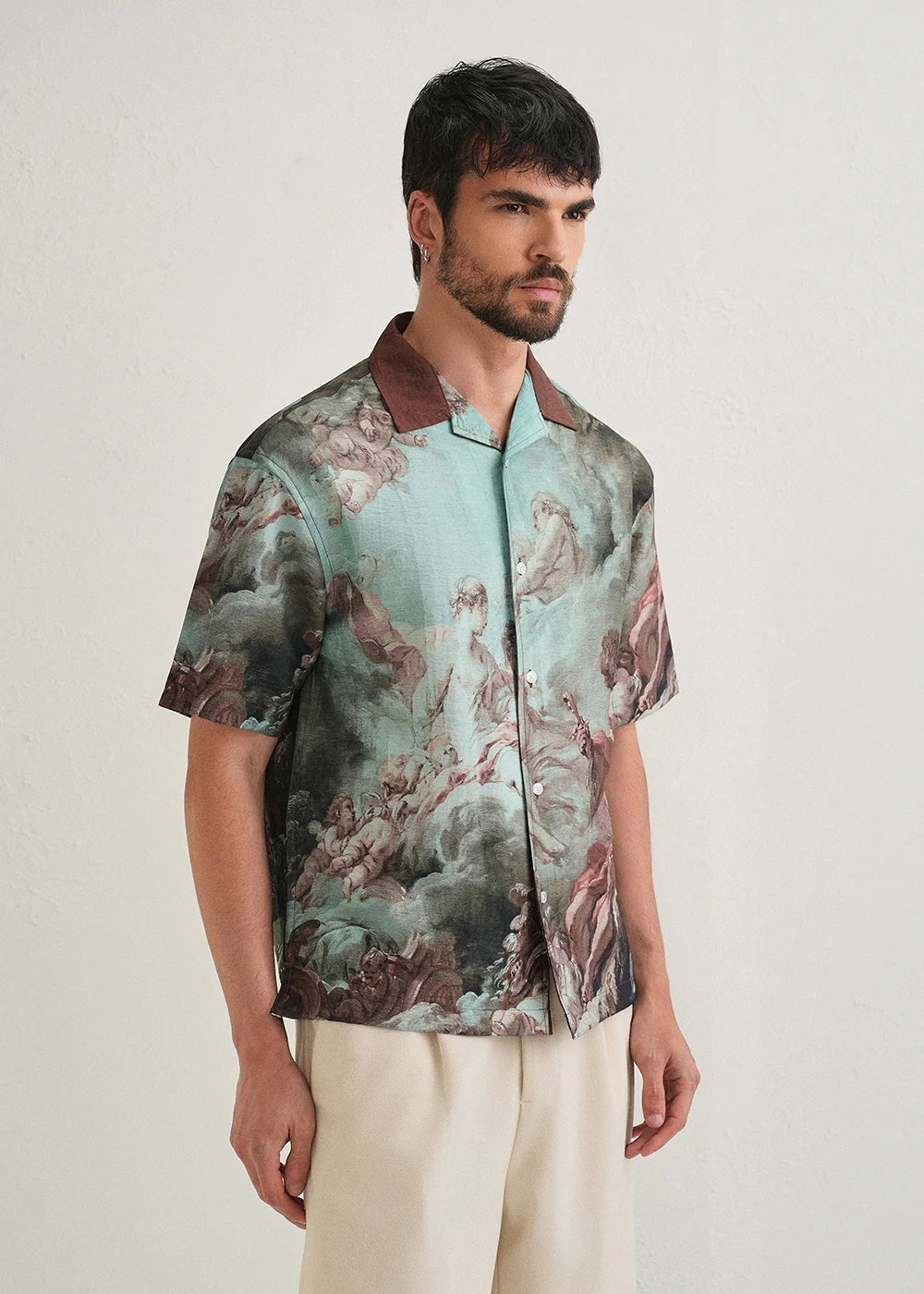 Green Renaissance Placement Print Shirt - Image 4
