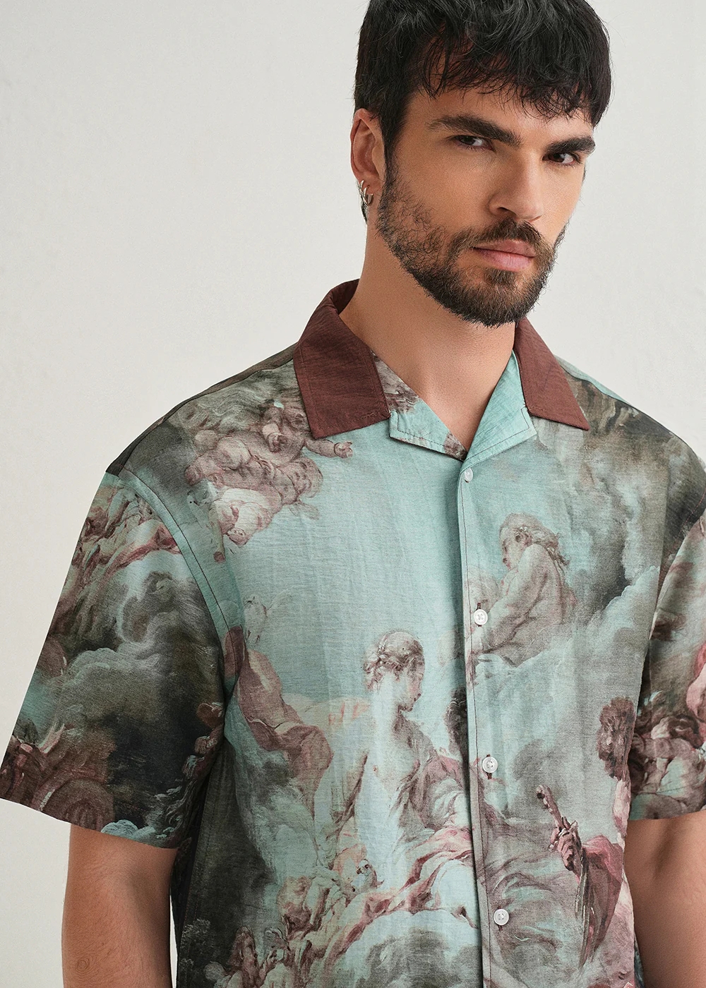 Green Renaissance Placement Print Shirt - Image 5