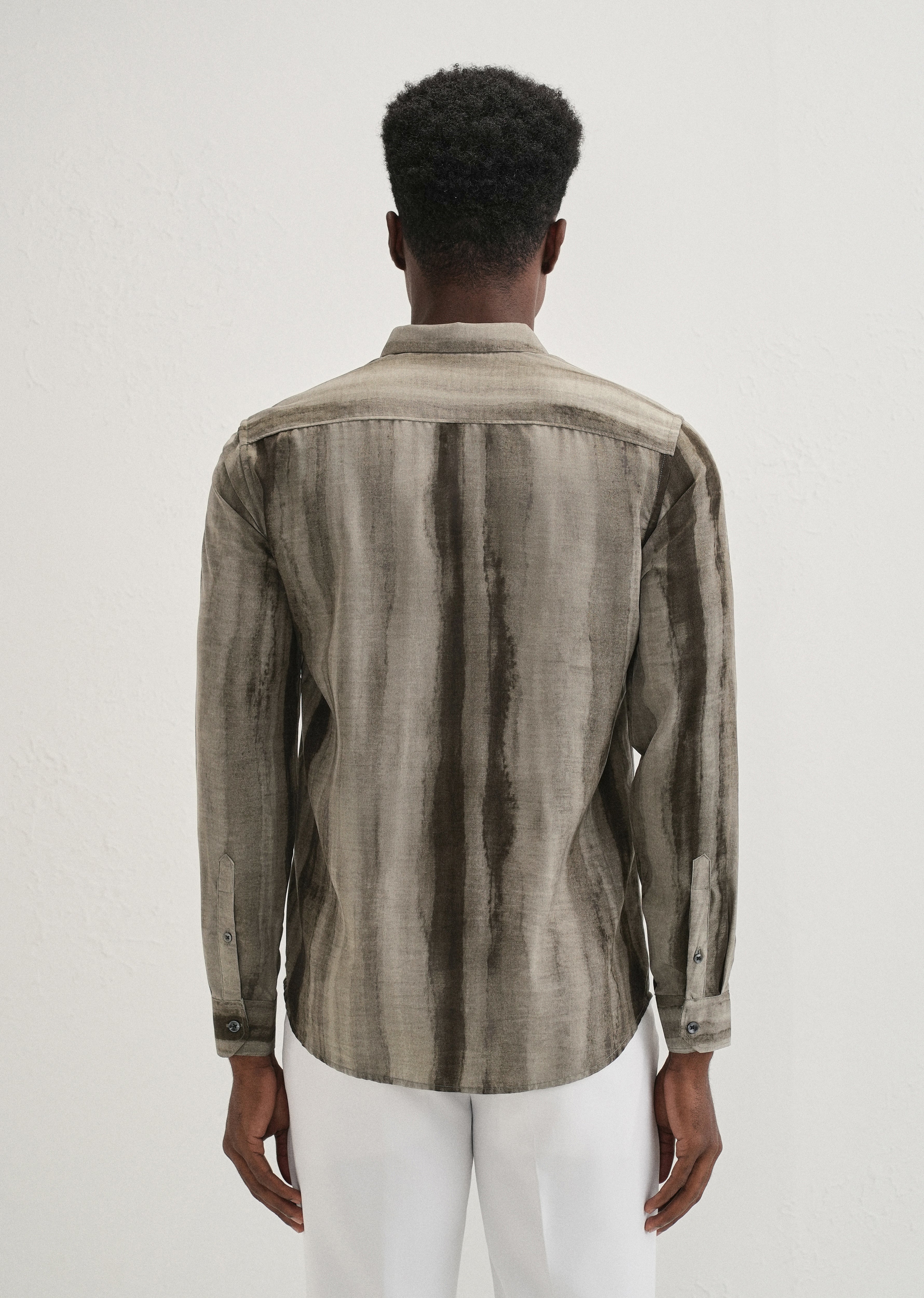 Green Stripe Printed Shirt - Image 2