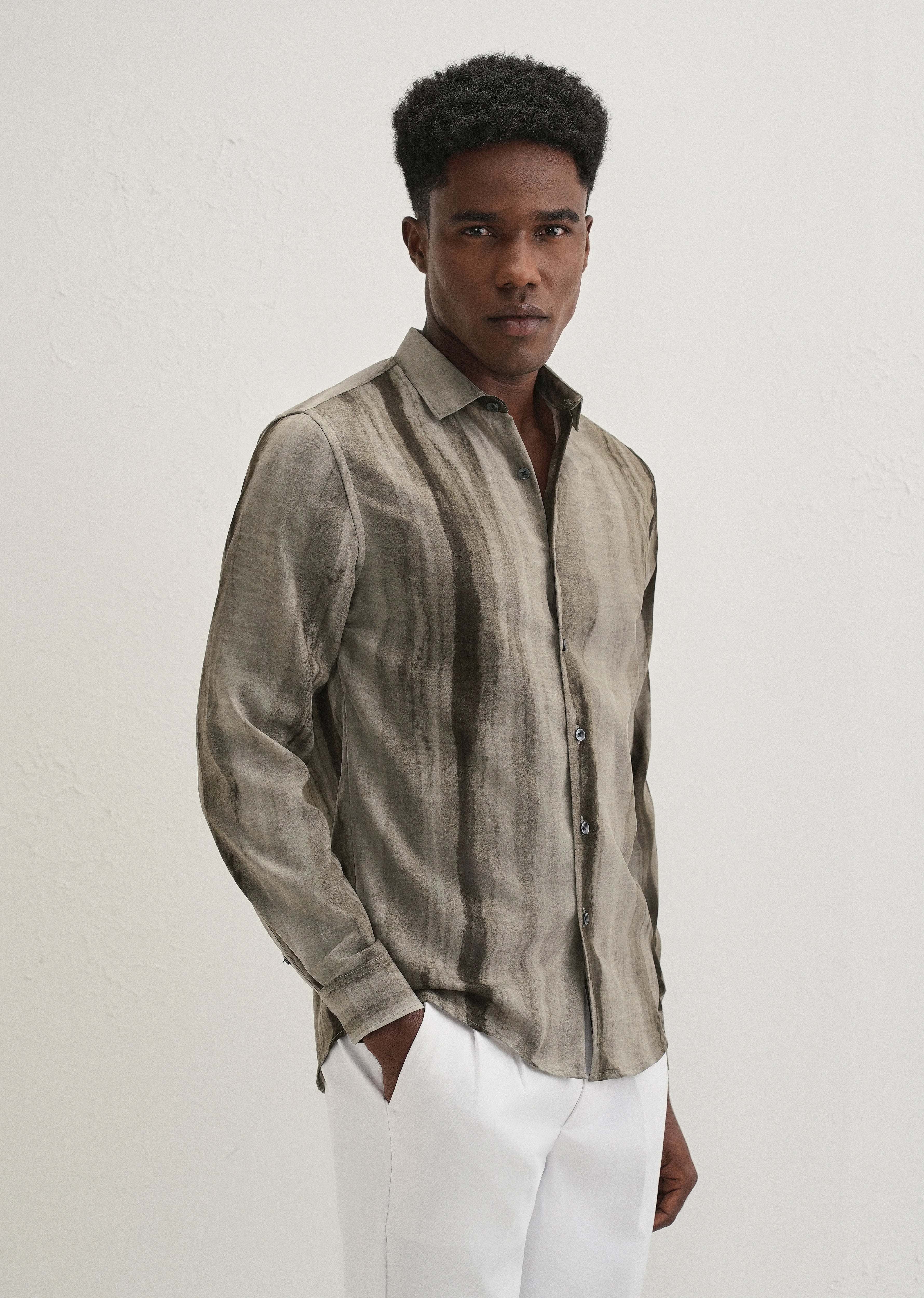 Green Stripe Printed Shirt - Image 4