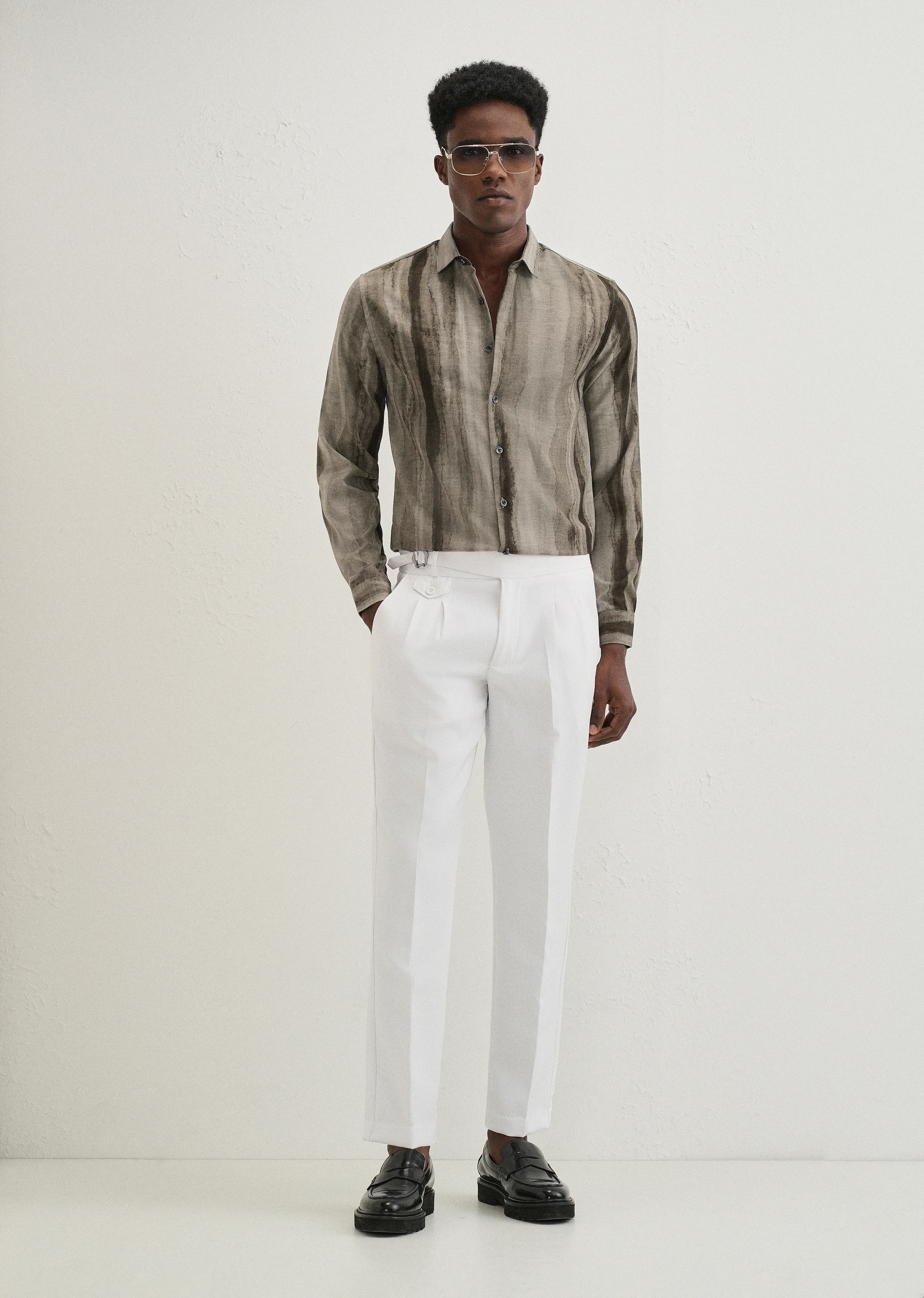 Green Stripe Printed Shirt - Image 6