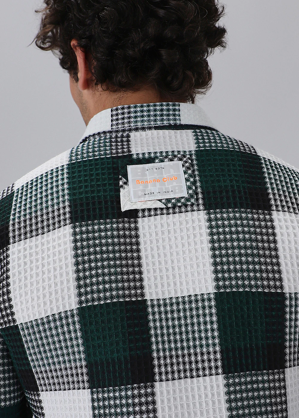 Green Waffle Plaid Check Shirt - Image 5