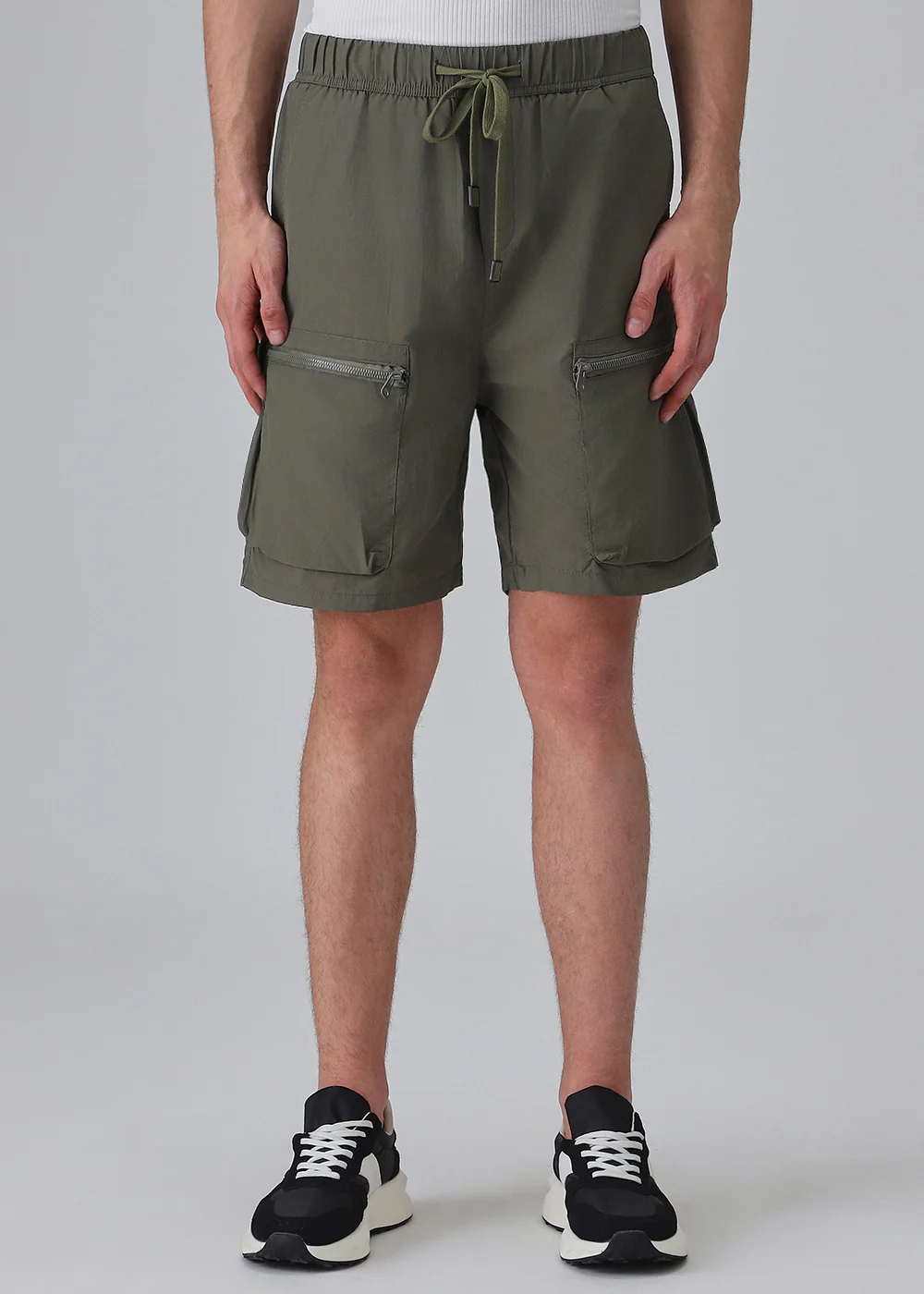 Green Zip Pocket Cargo Shorts - Image 3
