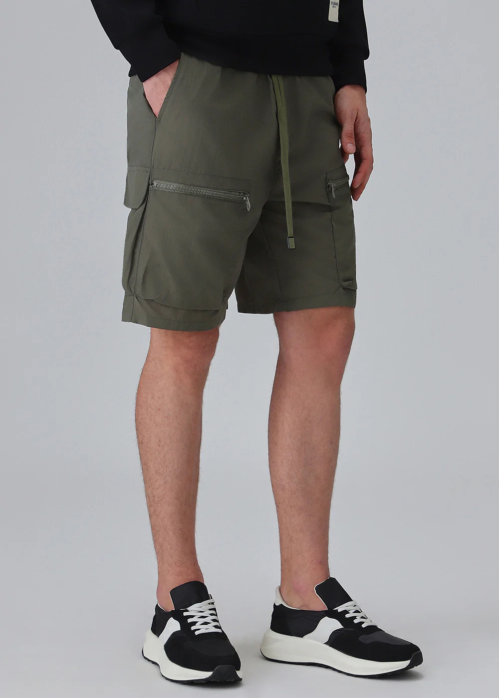 Green Zip Pocket Cargo Shorts - Image 7