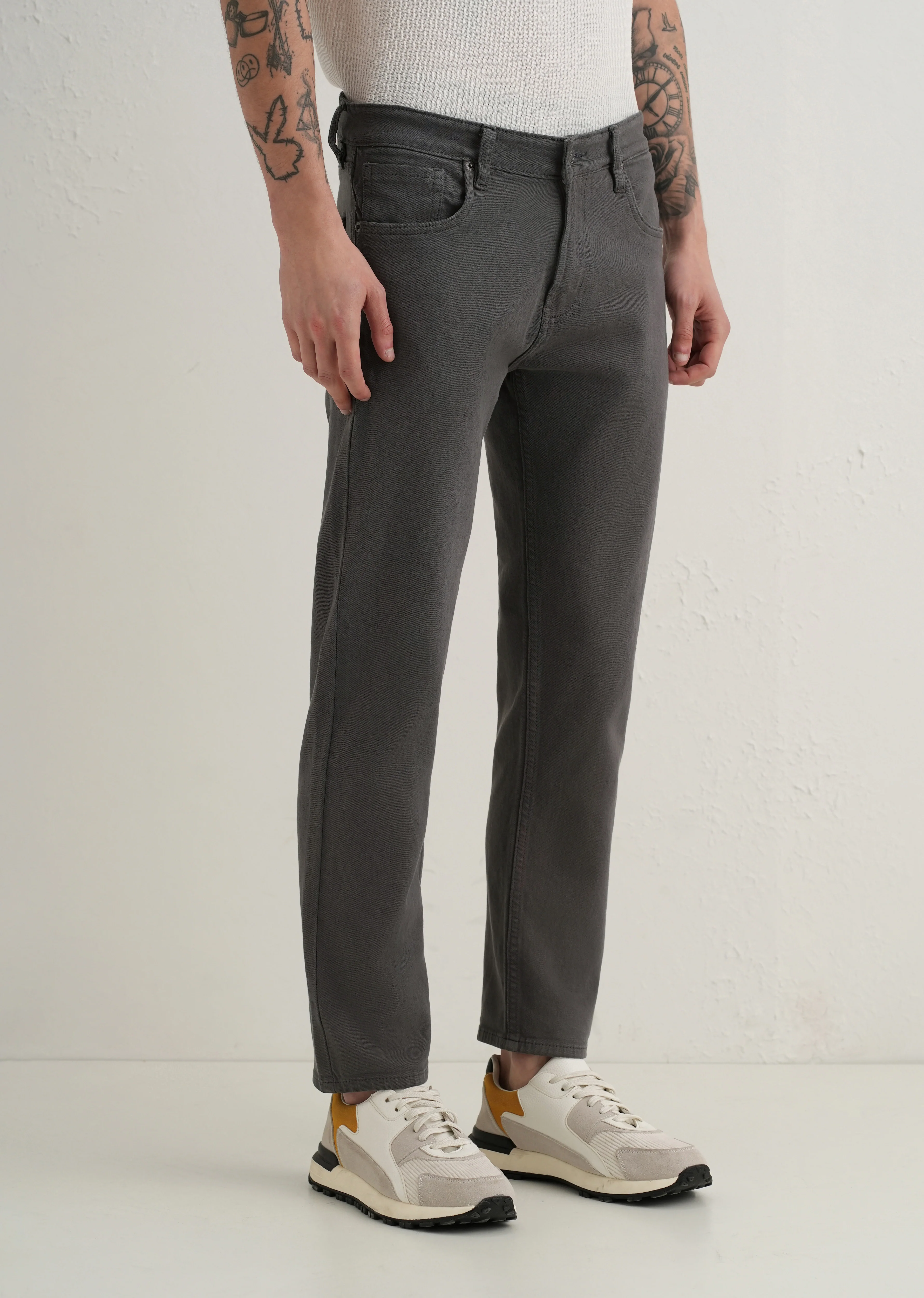 Grey Ankle Slim Fit Denim - Image 4