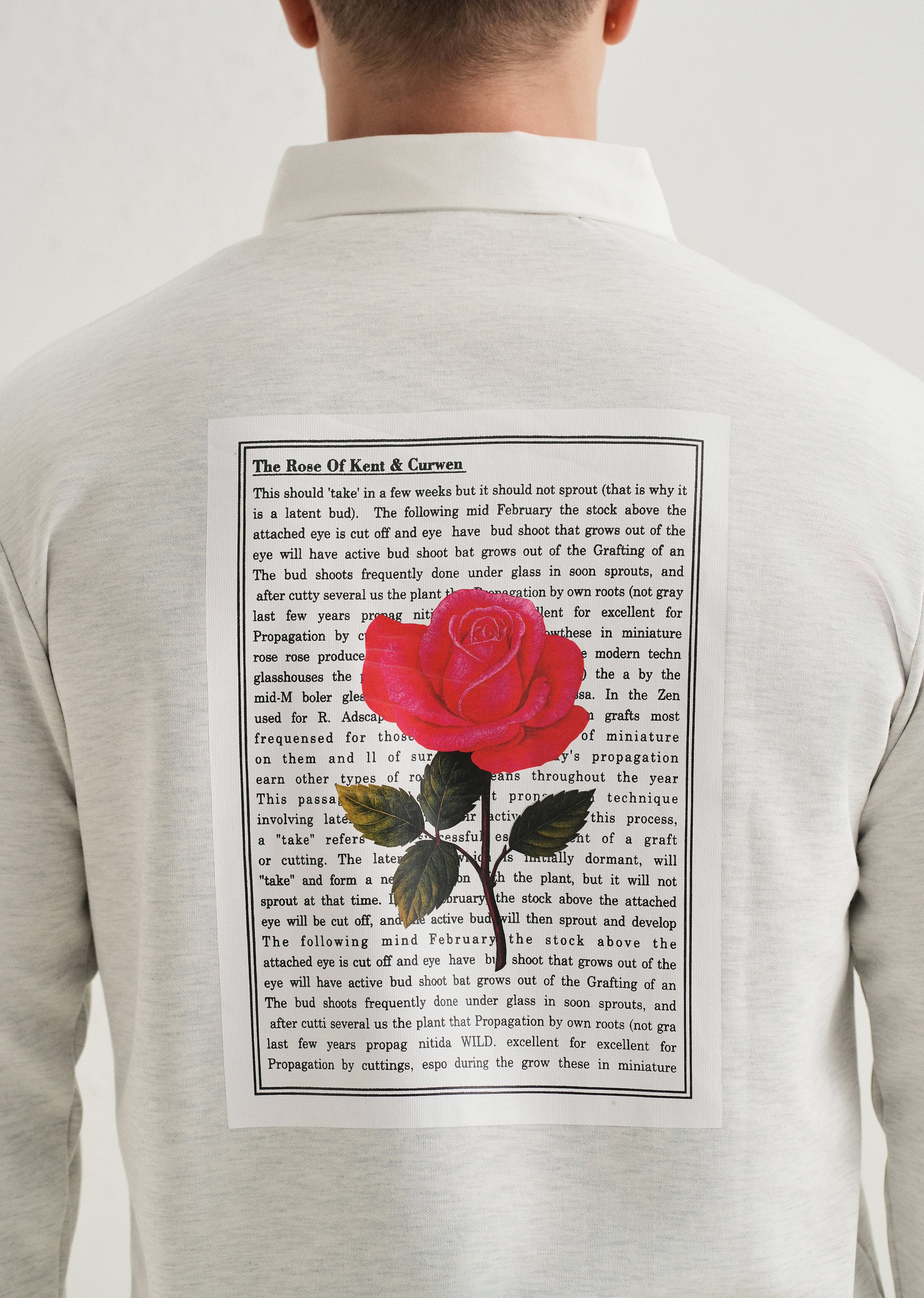 Grey Back Print Polo Sweatshirt - Image 6