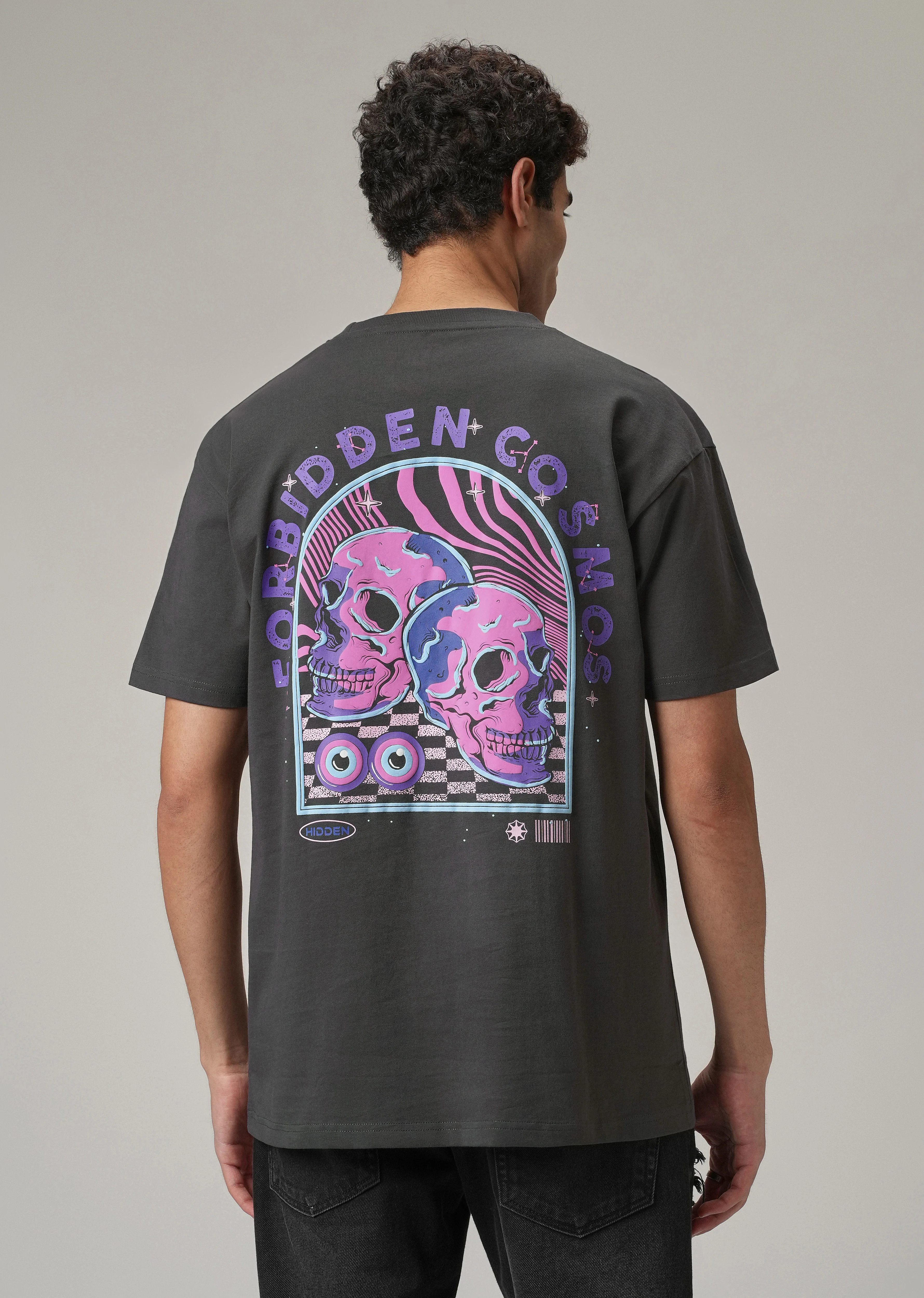 Grey Back Printed Oversized T-Shirt - Image 3