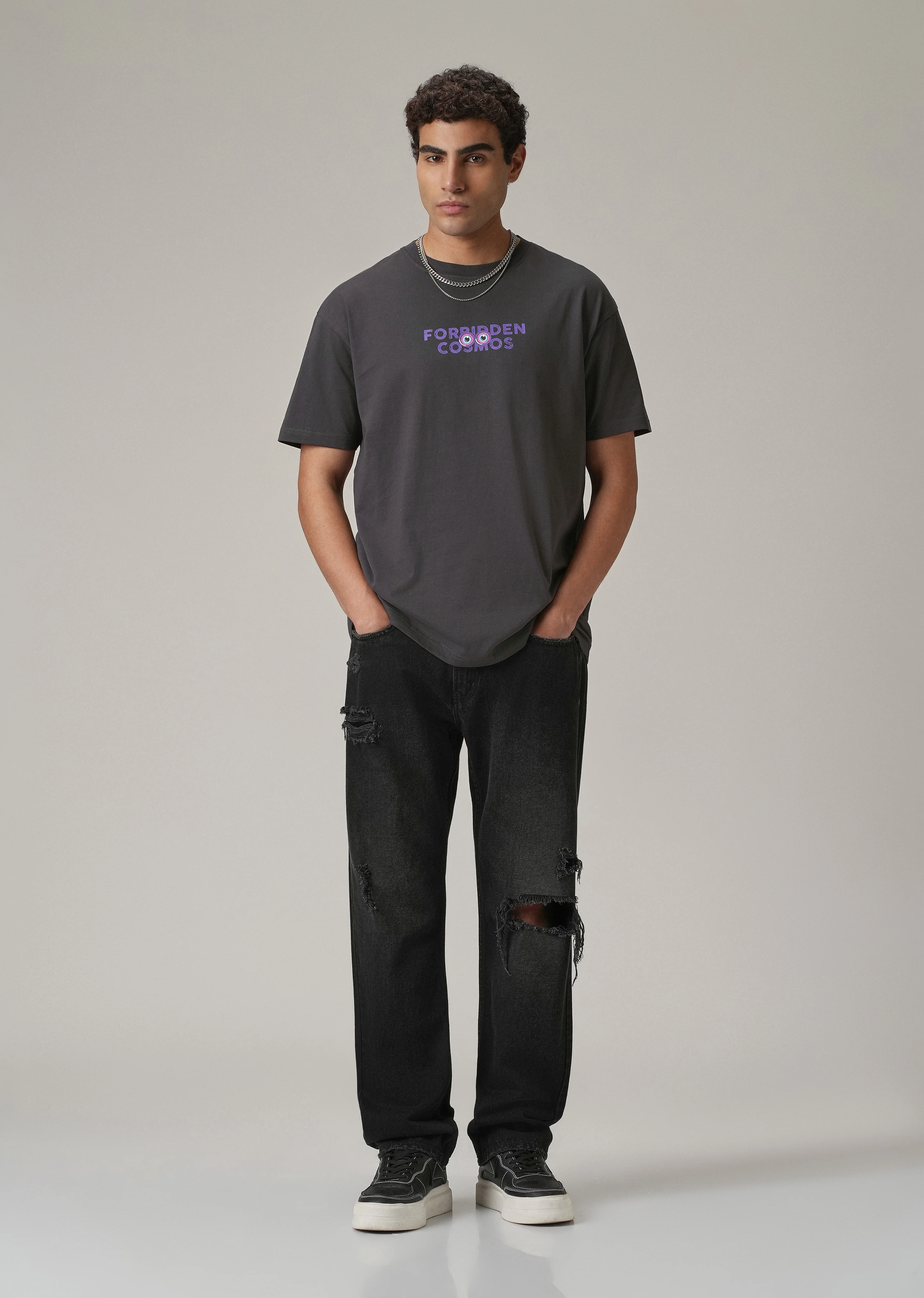 Grey Back Printed Oversized T-Shirt - Image 6