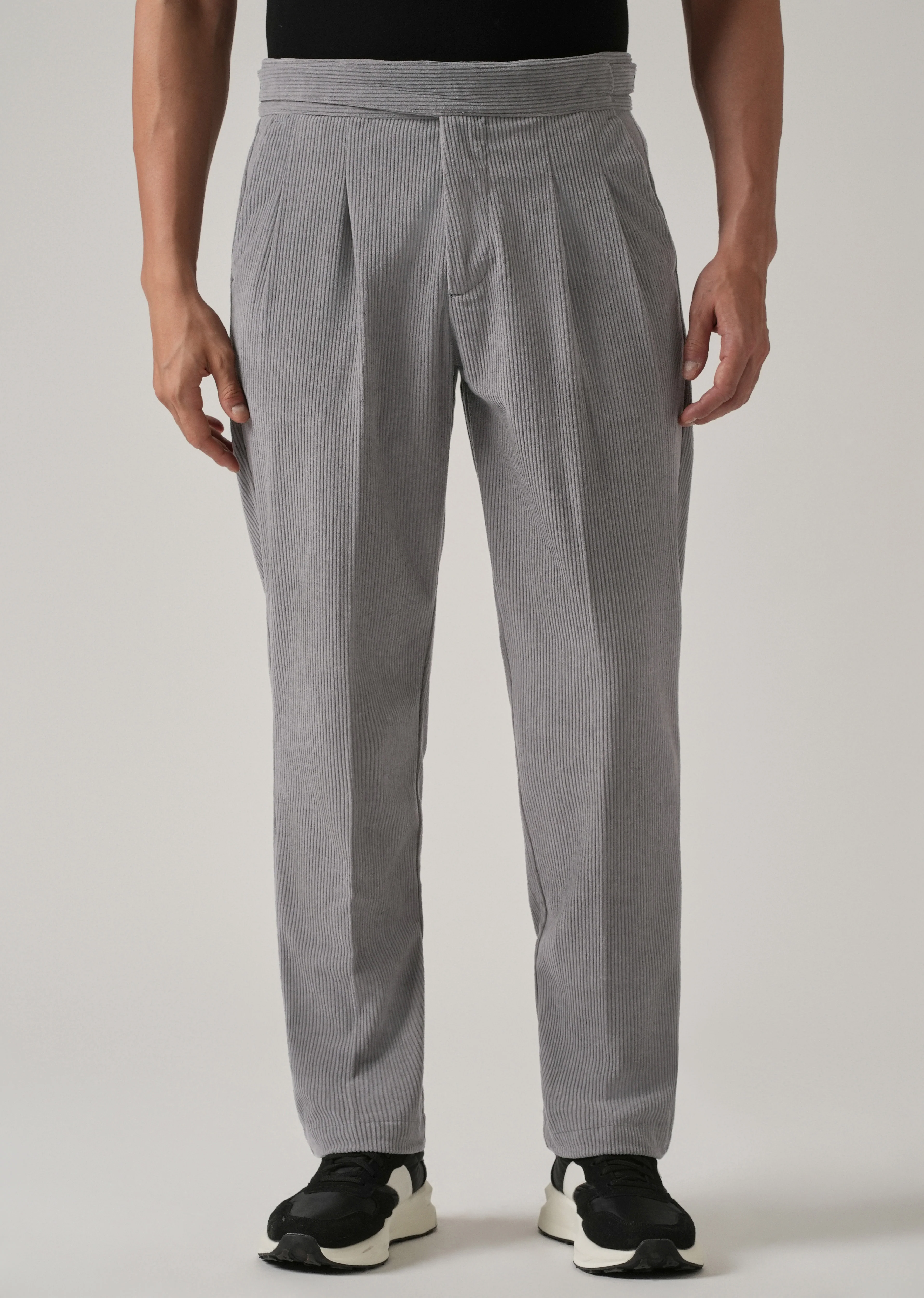 Grey Corduroy Gurkha Pants - Image 3