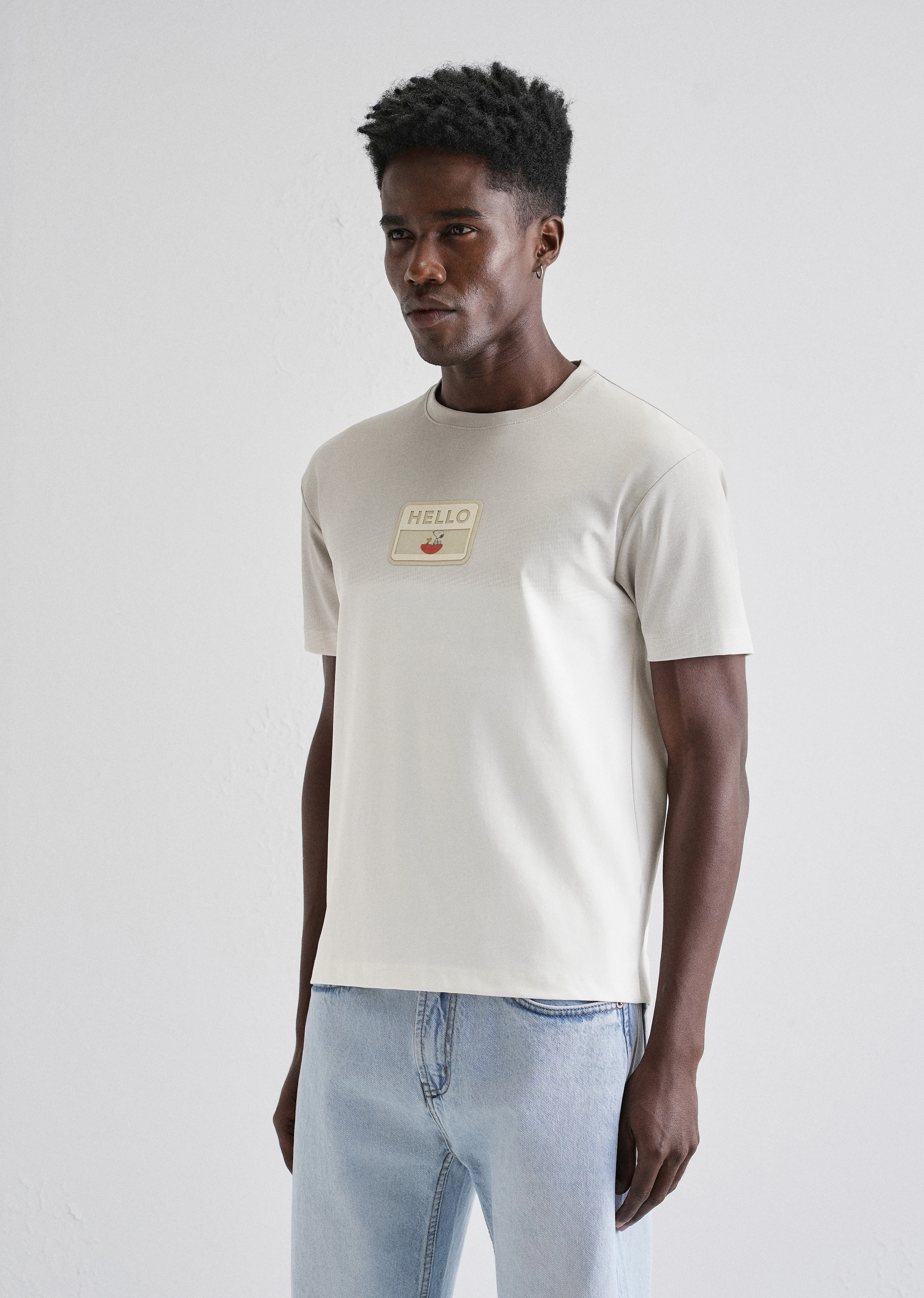 Grey Gradient Applique T-shirt - Image 4