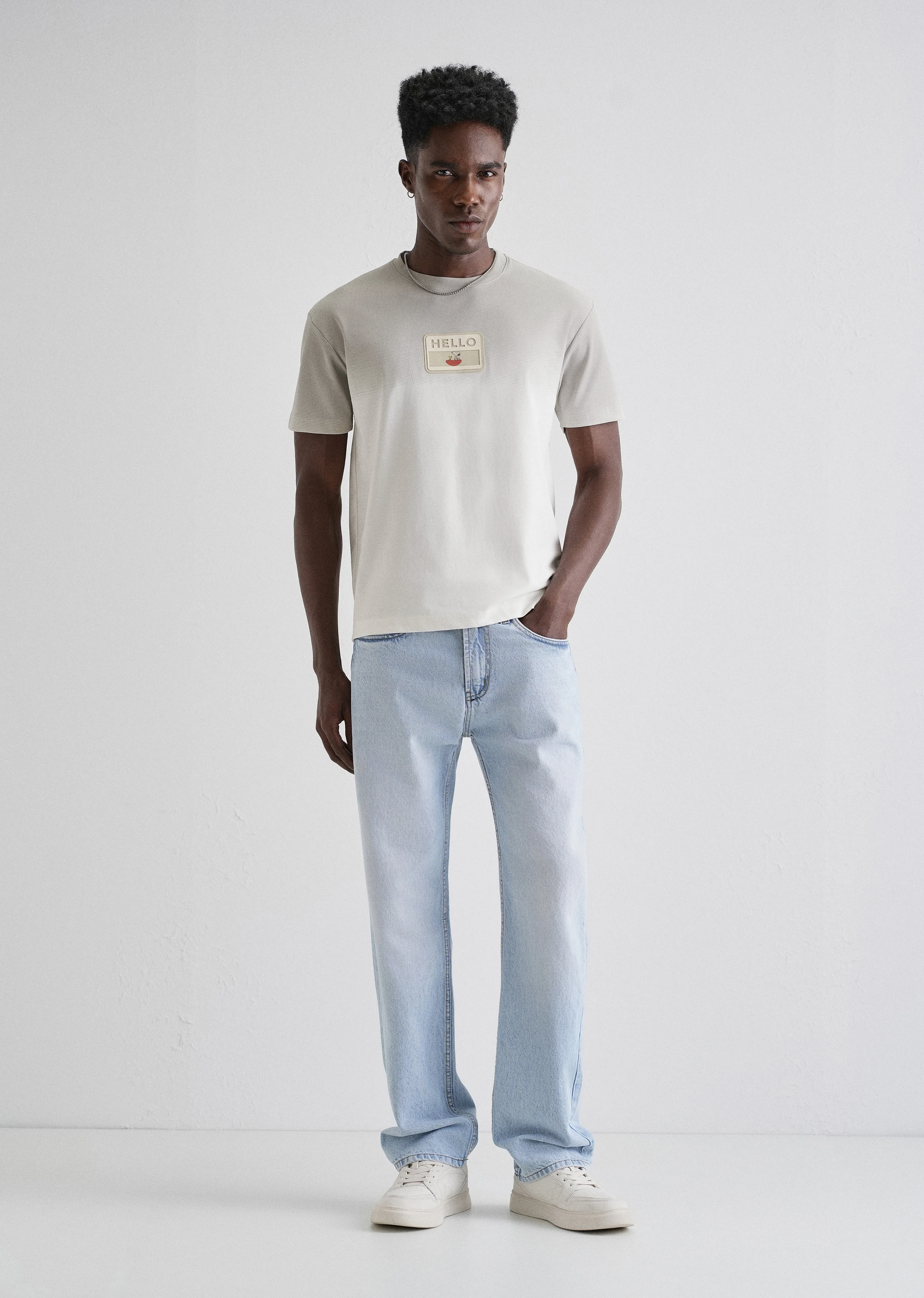 Grey Gradient Applique T-shirt - Image 6