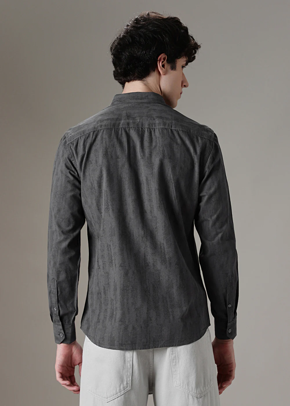 Grey Gradient Printed Shirt - Image 4