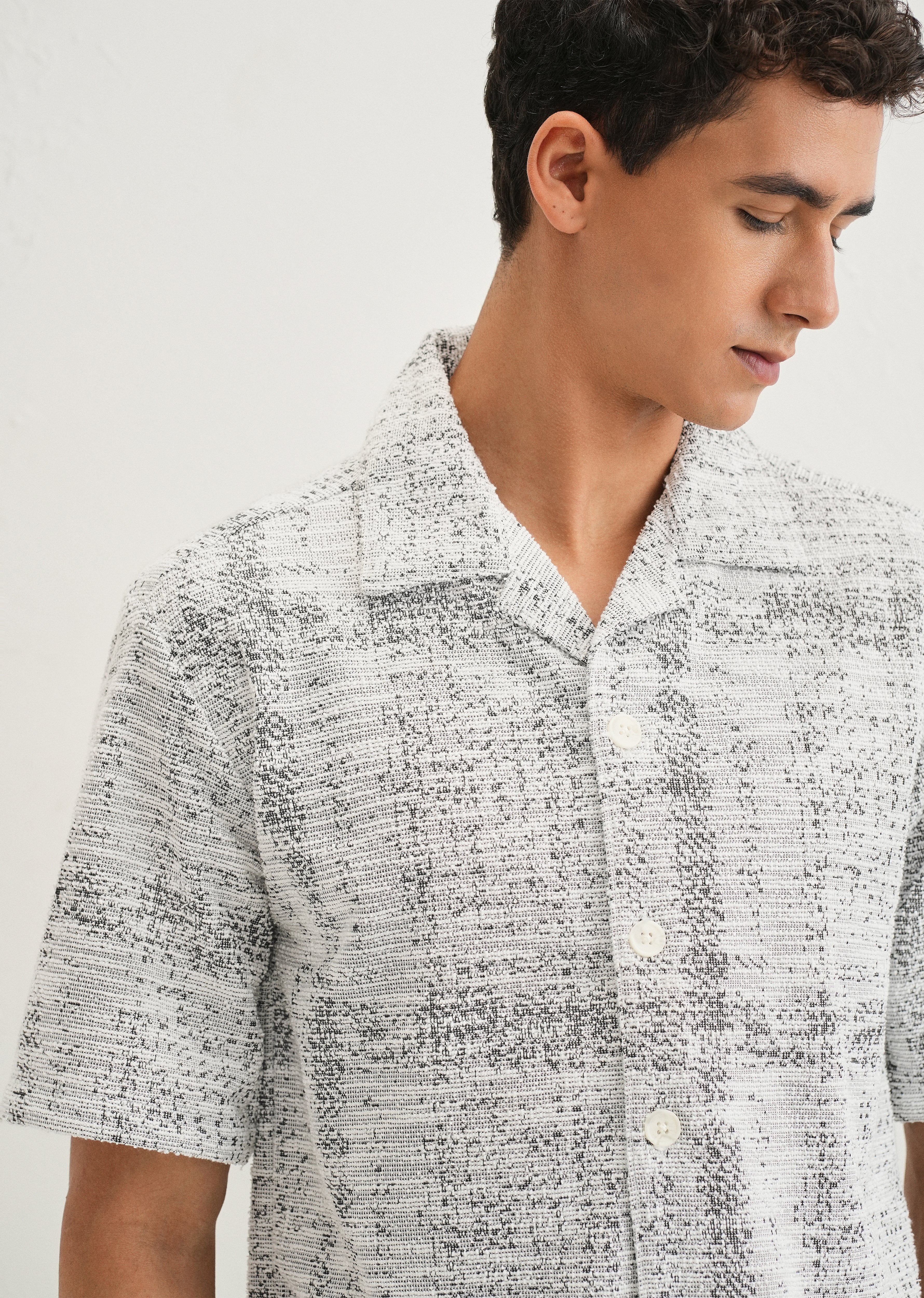 Grey Jacquard Knitted Shirt - Image 5