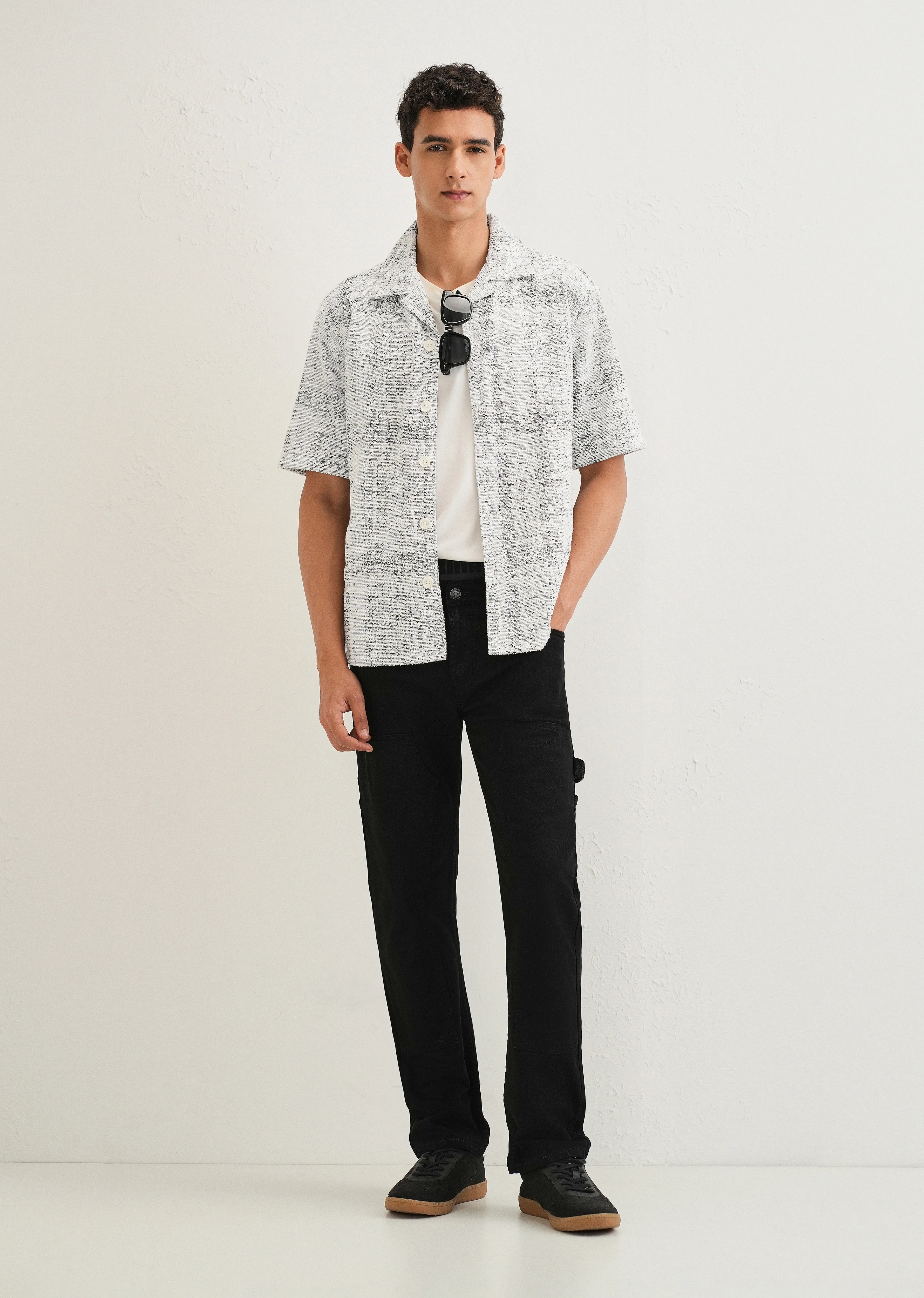 Grey Jacquard Knitted Shirt - Image 7