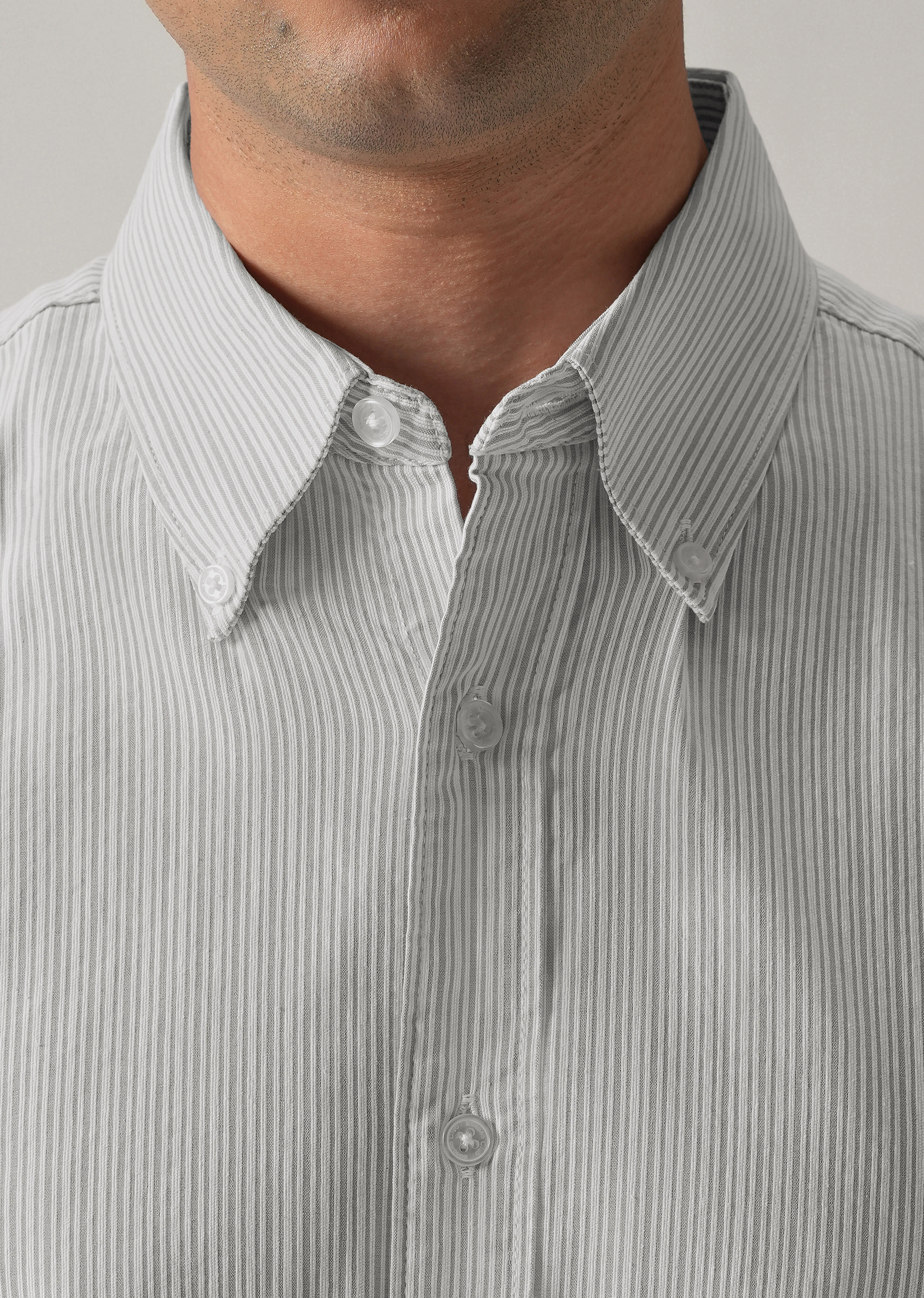 Grey Pinstripe Shirt - Image 5