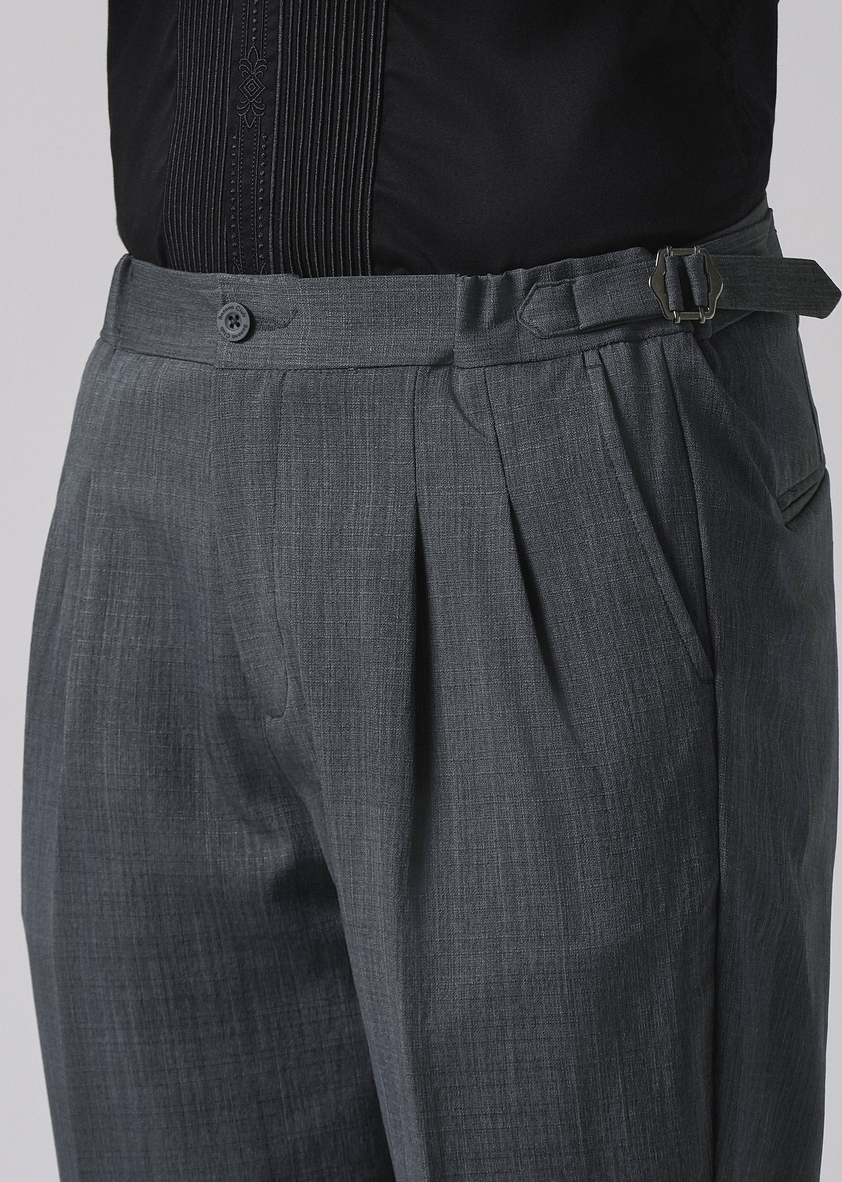 Grey Pleated Gurkha Pant - Image 5