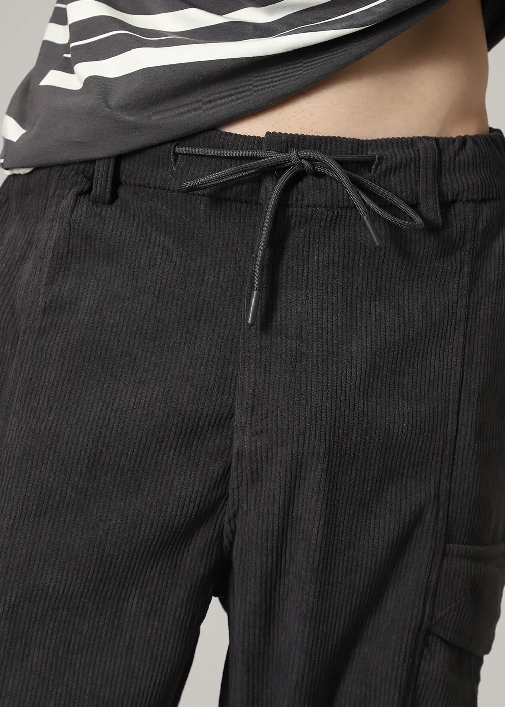 Grey Pocket Cargo Corduroy Pant - Image 2