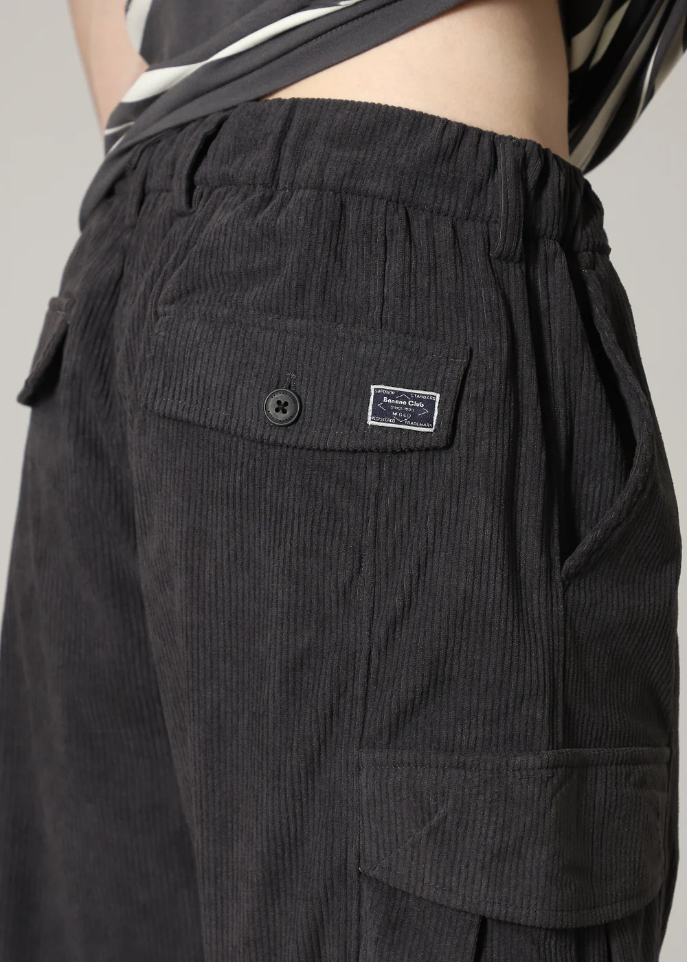 Grey Pocket Cargo Corduroy Pant - Image 5