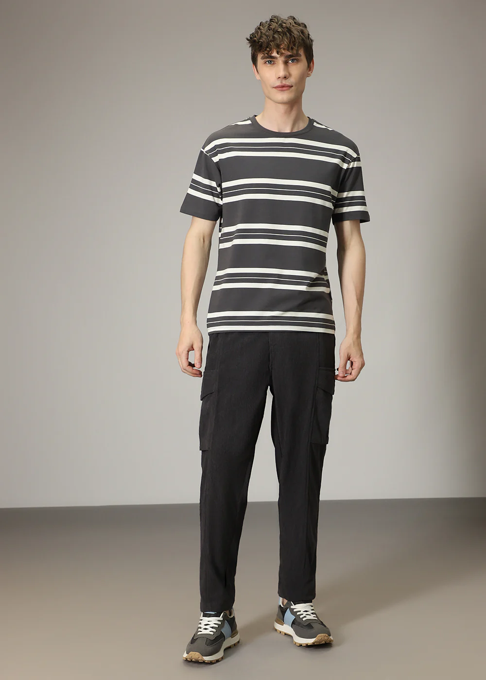 Grey Pocket Cargo Corduroy Pant - Image 8