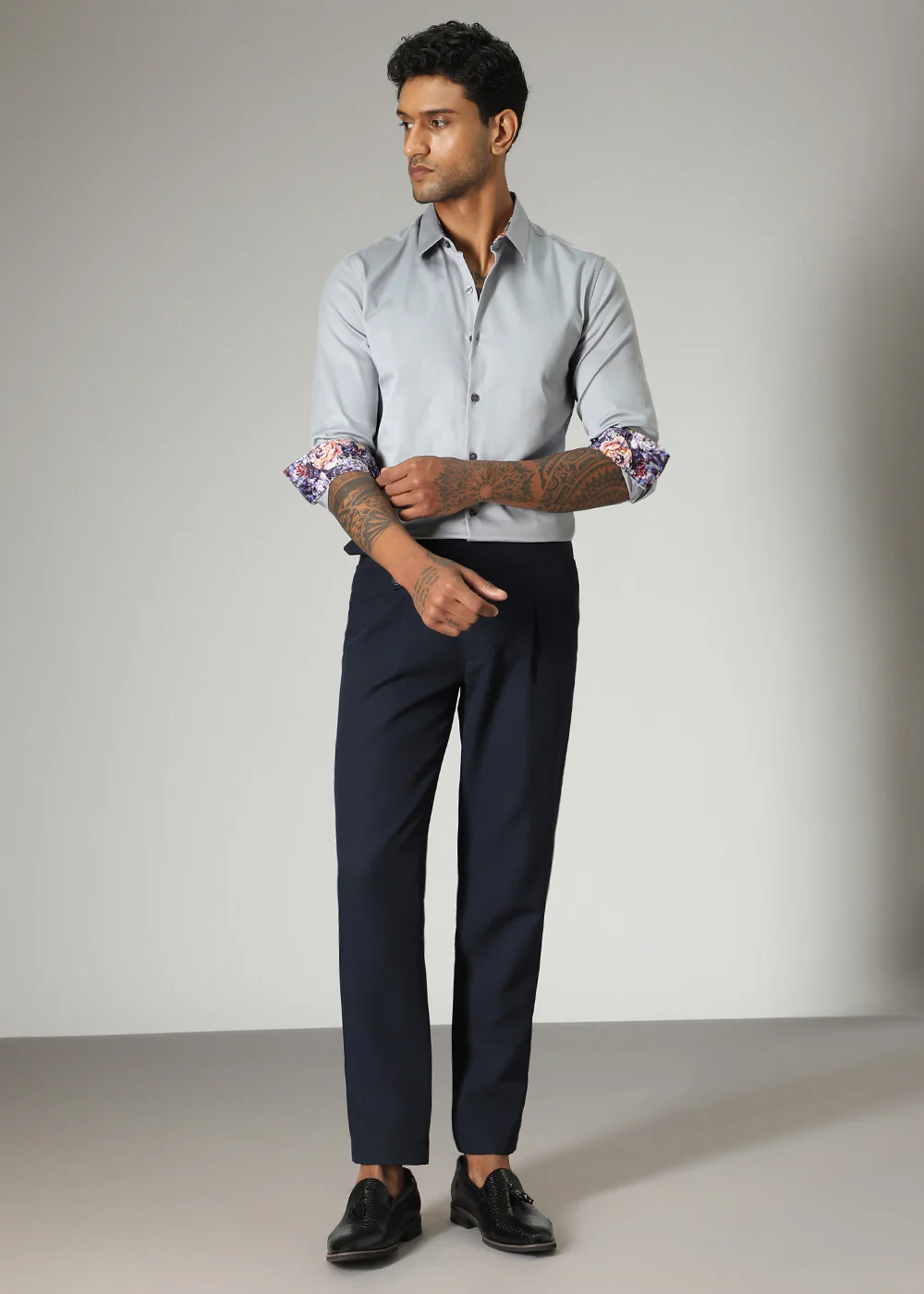 Grey Printed Cuff Shirt - Image 6