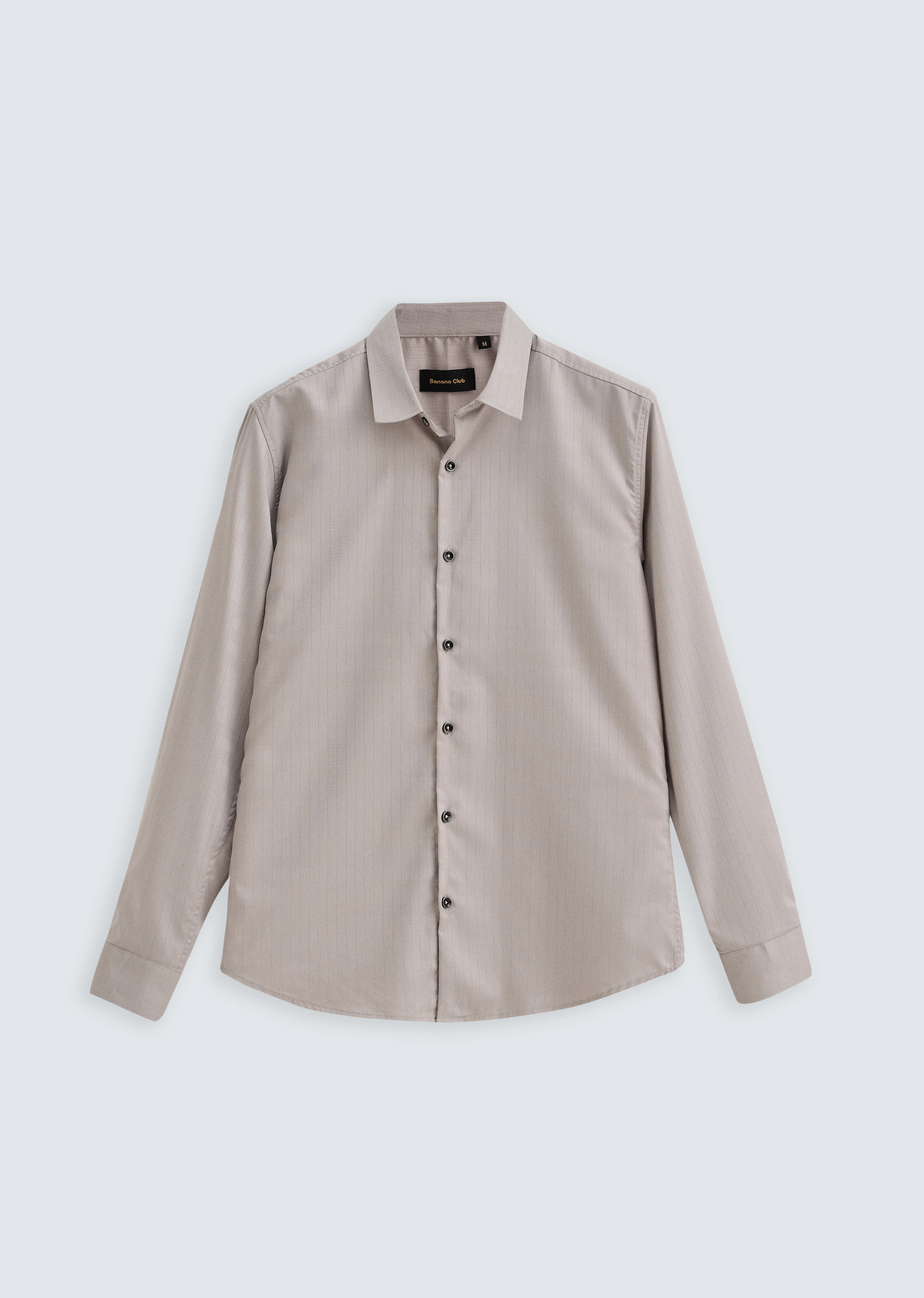 Grey Self Striped Plain Shirt - Image 2