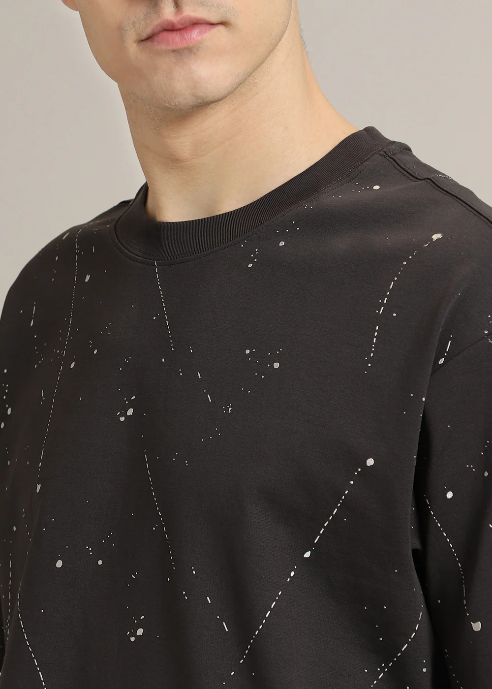 Grey Splatter Oversized T-shirt - Image 2