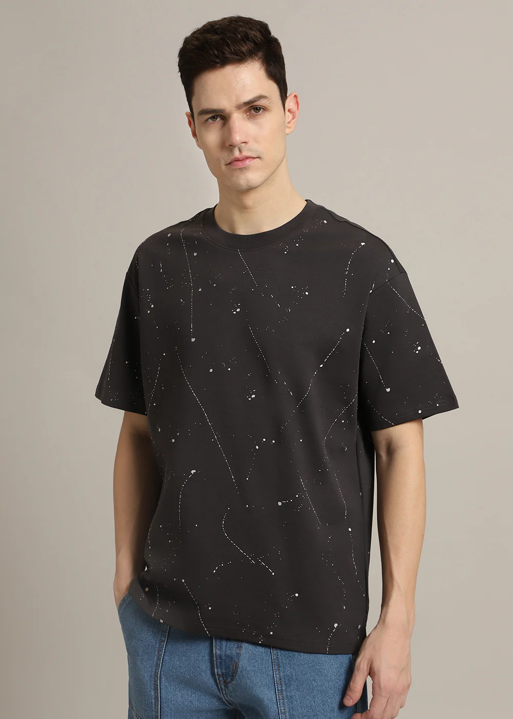 Grey Splatter Oversized T-shirt - Image 6