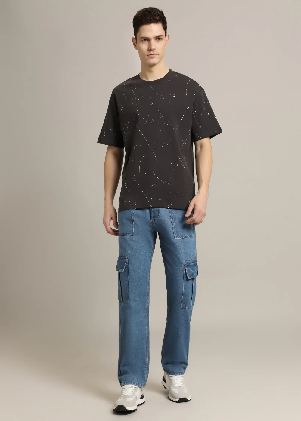 Grey Splatter Oversized T-shirt - Image 7