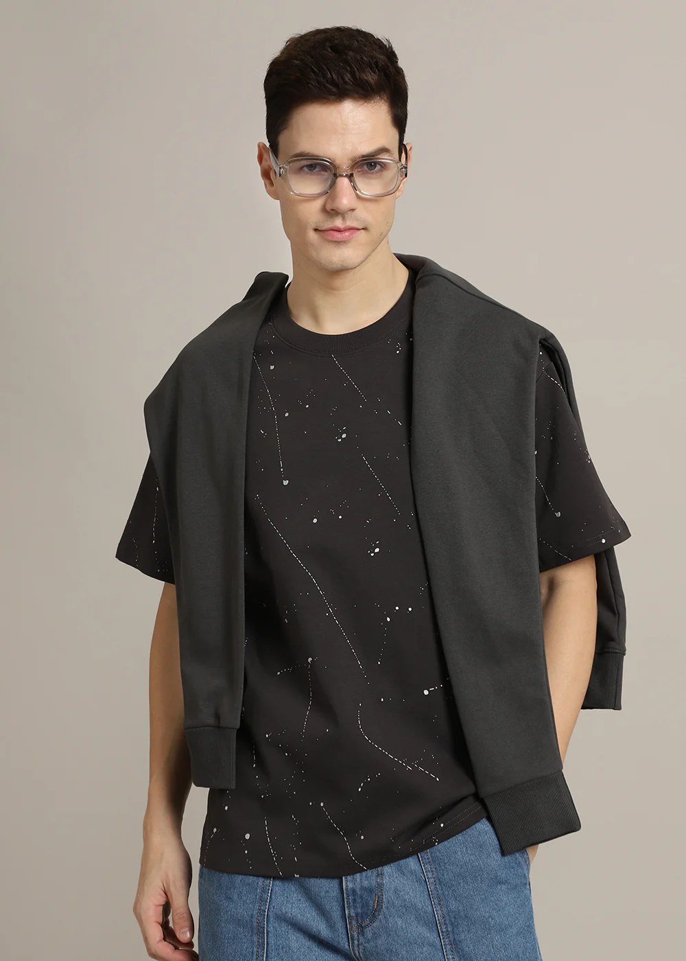 Grey Splatter Oversized T-shirt - Image 8