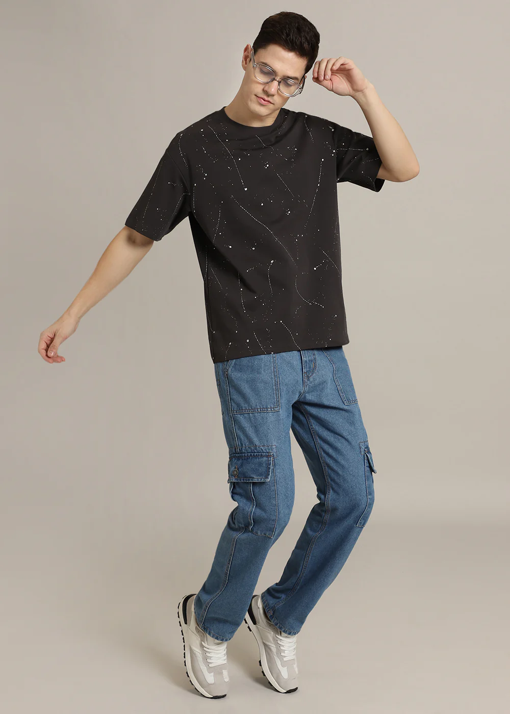 Grey Splatter Oversized T-shirt - Image 9