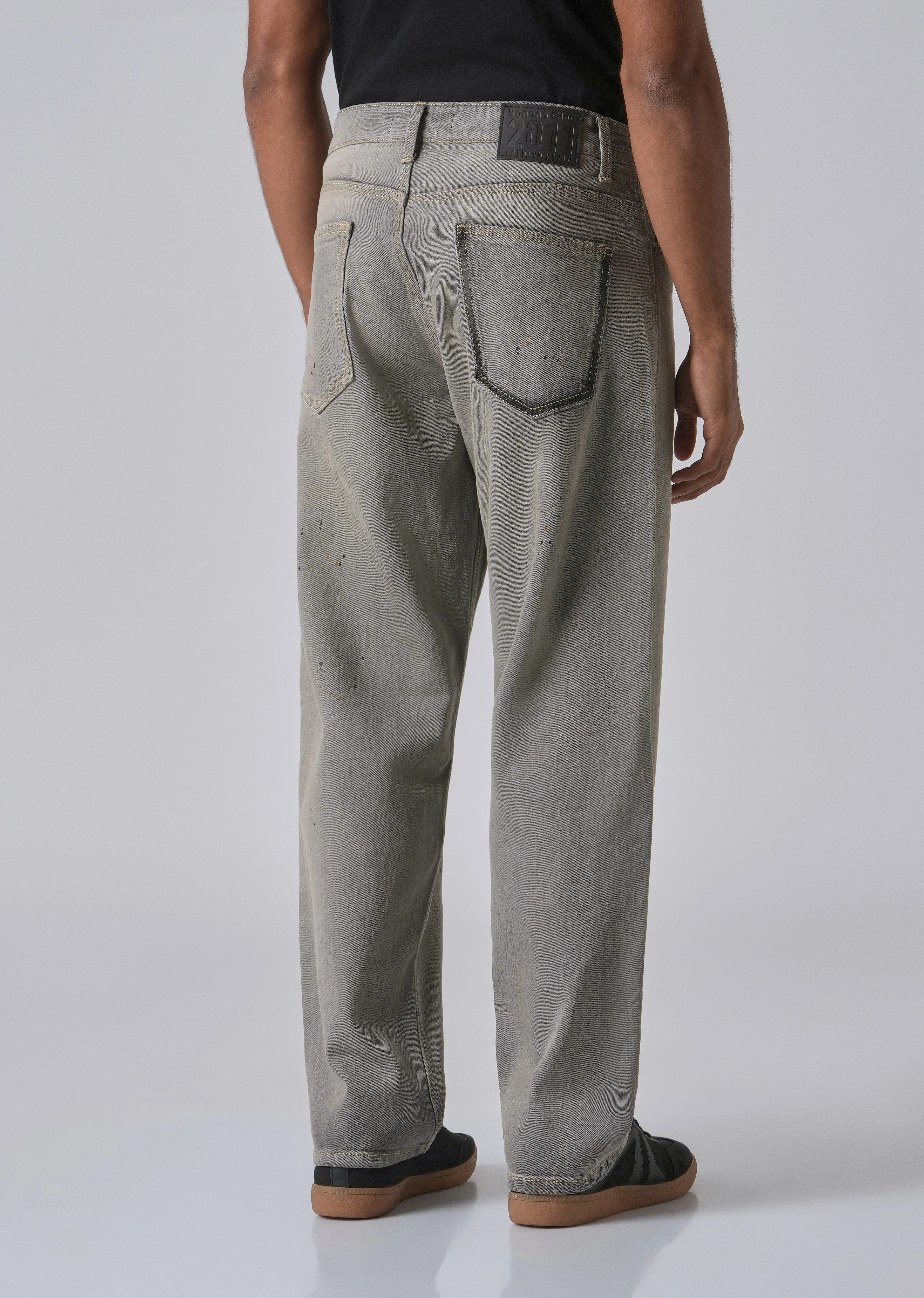 Grey Splatter Straight Fit Denim - Image 2