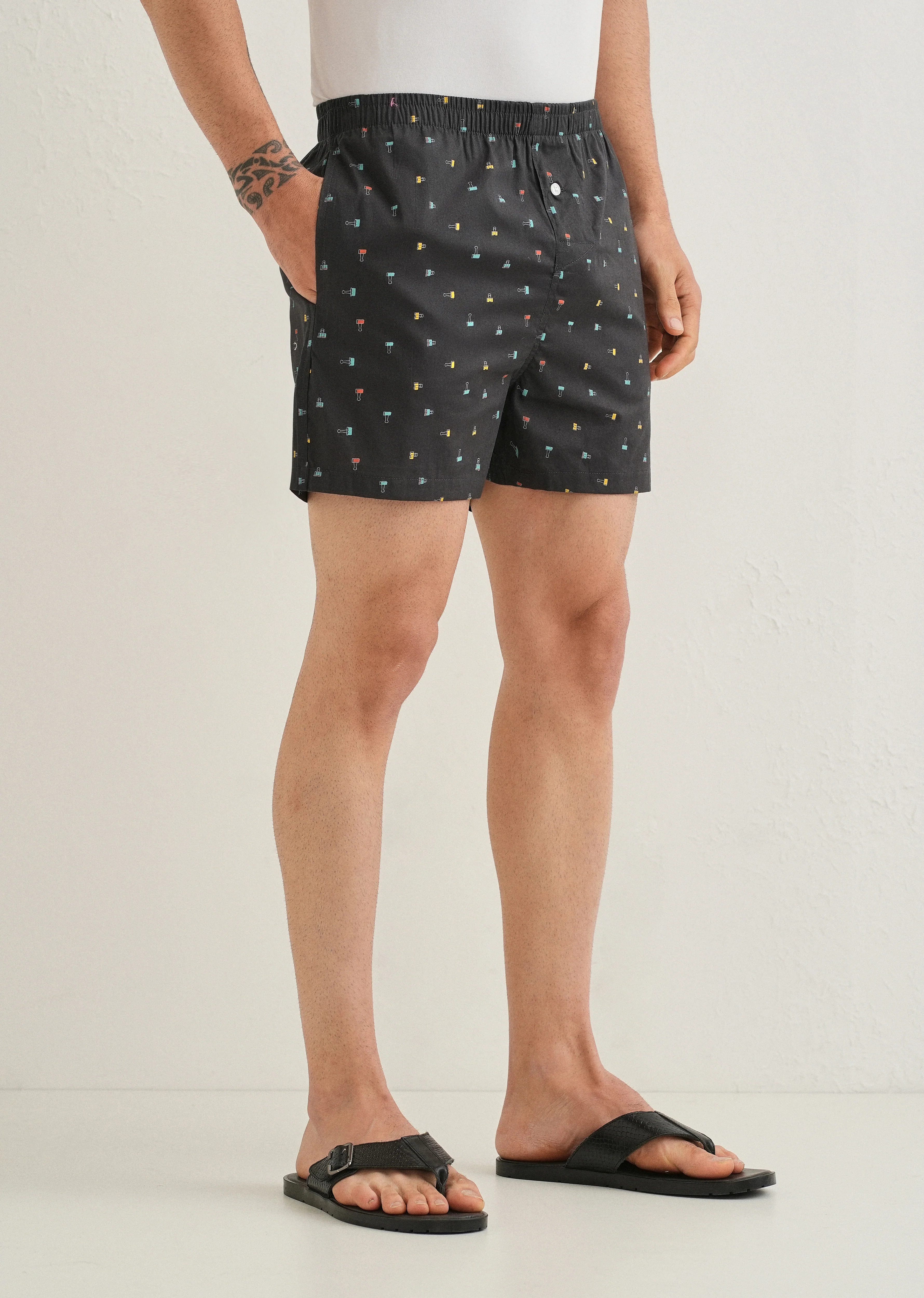 Grey Stamp Printed Boxer - Image 5
