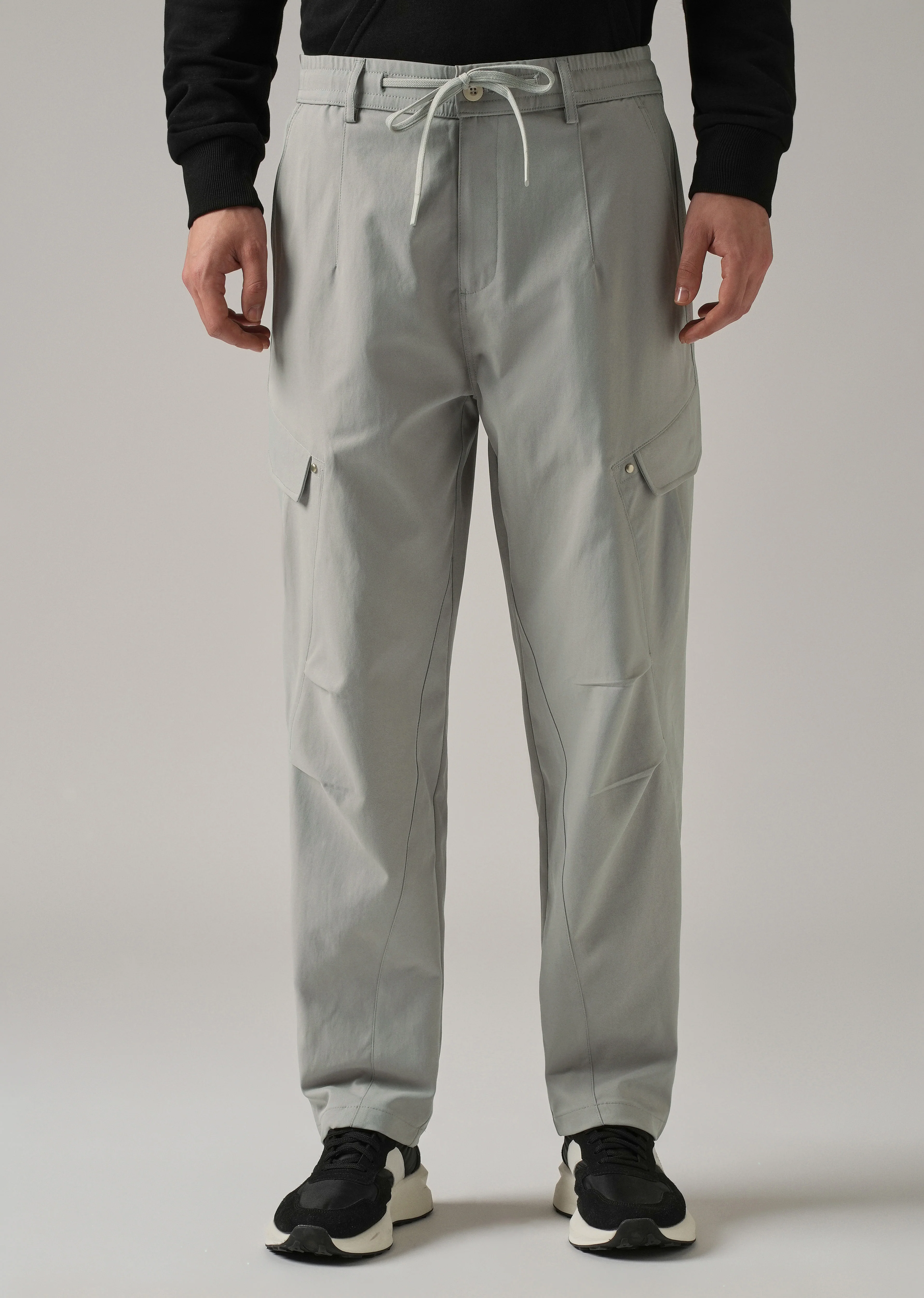 Grey Stone Wash Cargo Pants - Image 3