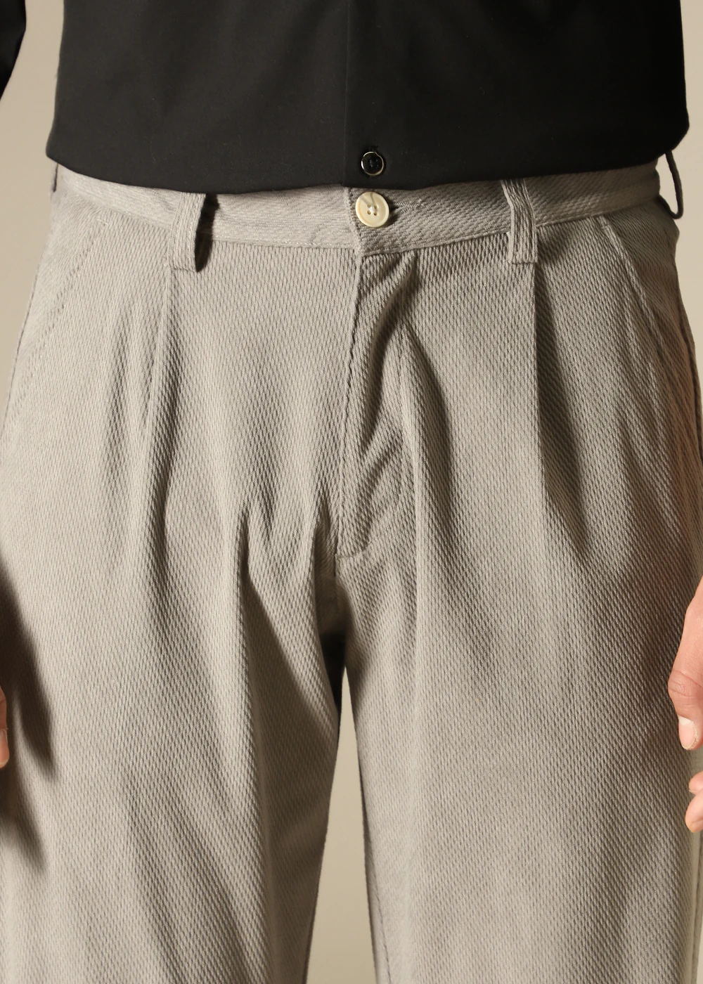 Grey Textured Corduroy Pant - Image 2