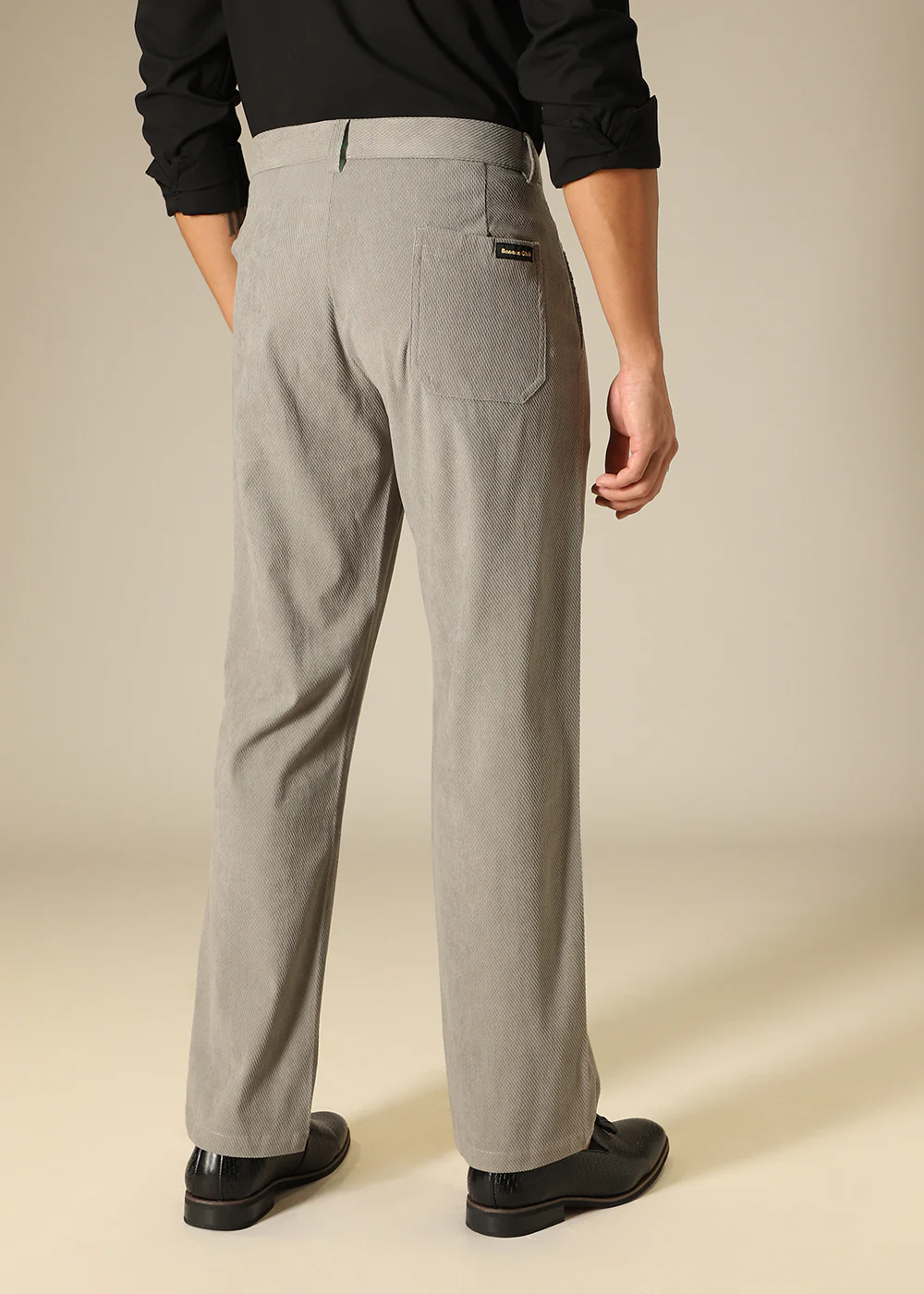 Grey Textured Corduroy Pant - Image 5