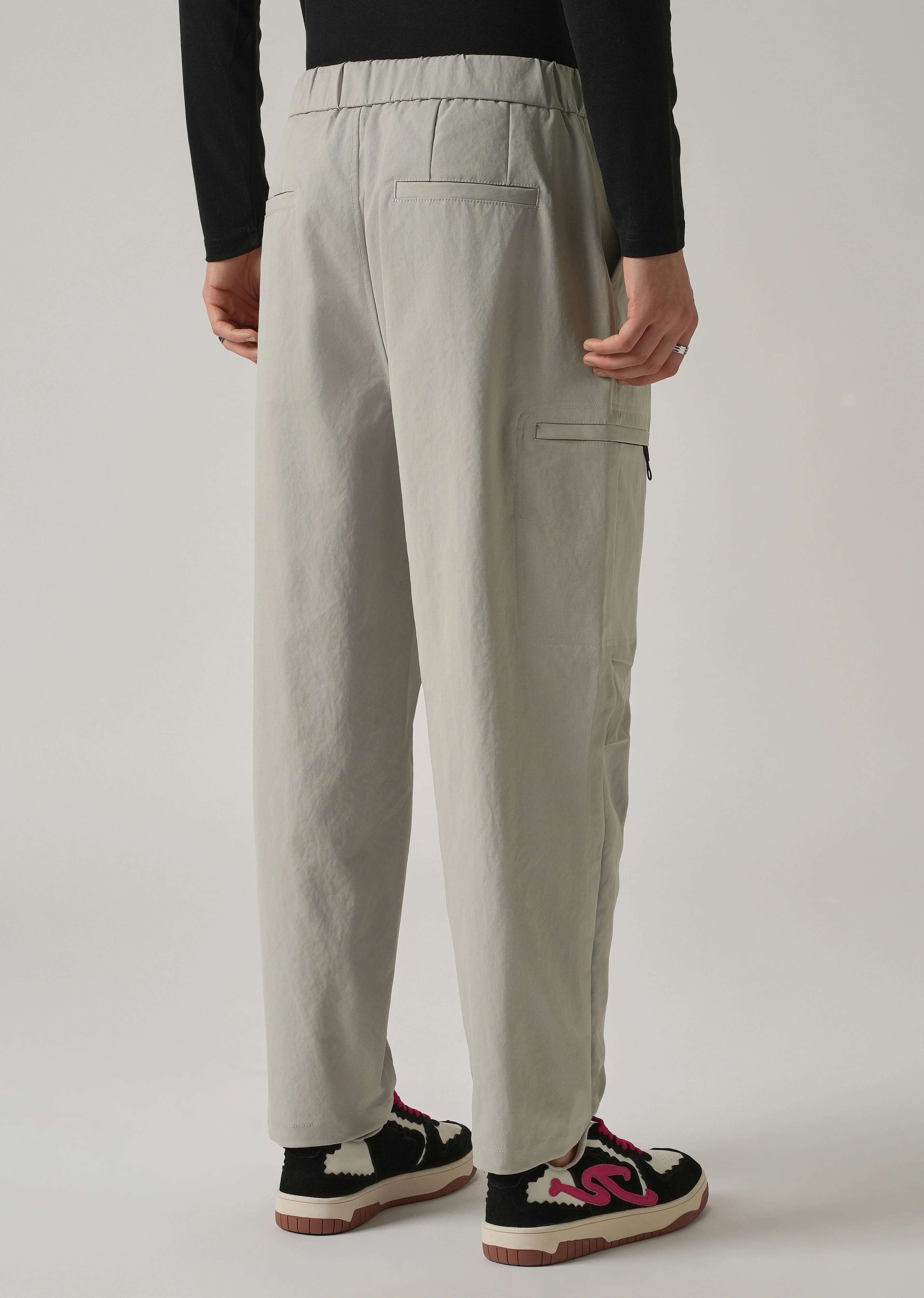 Grey Twill Belt Relaxed Fit Pant - Image 2