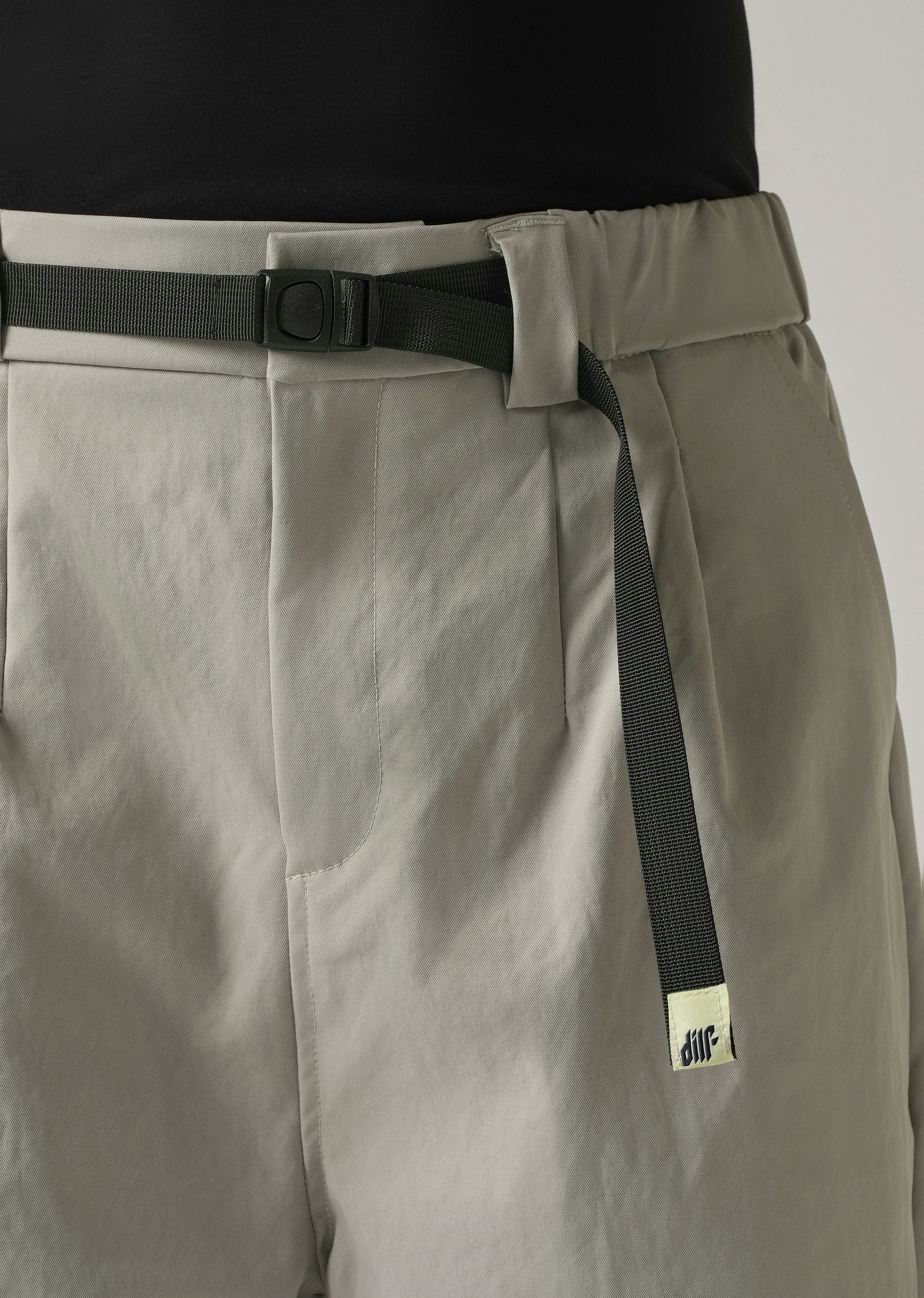 Grey Twill Belt Relaxed Fit Pant - Image 5
