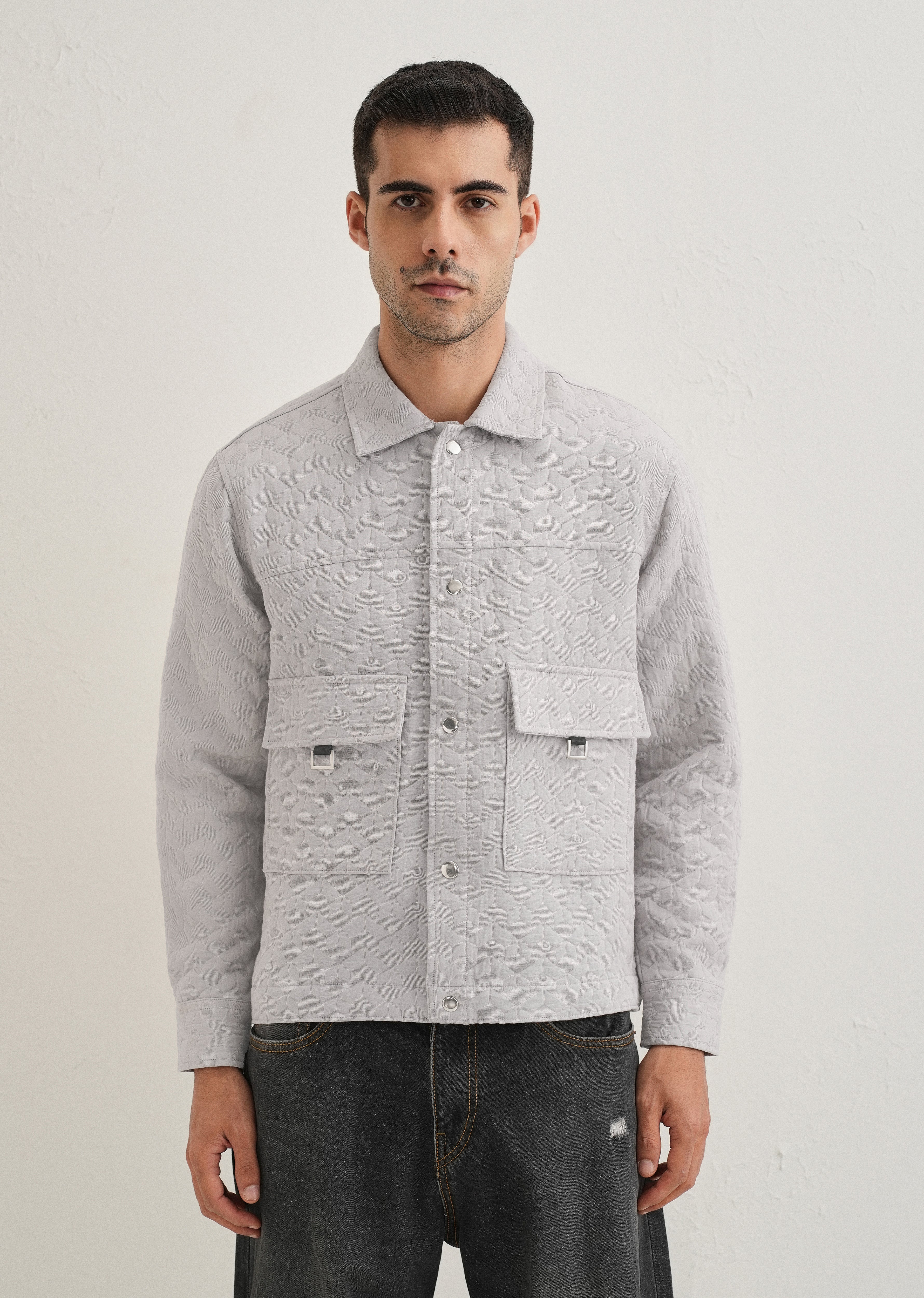 Grey Utility Shacket - Image 3